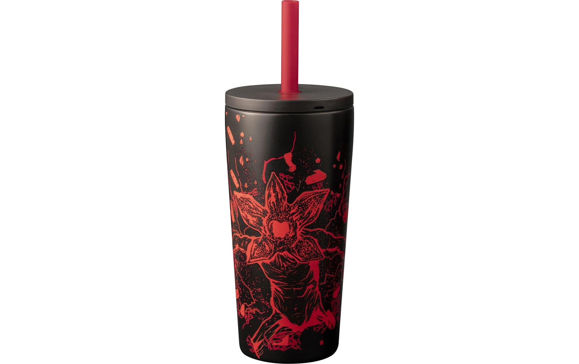 Bialetti Stranger Things Isolierflasche 600 ml – Doppelwandig, Edelstahl, Rot
