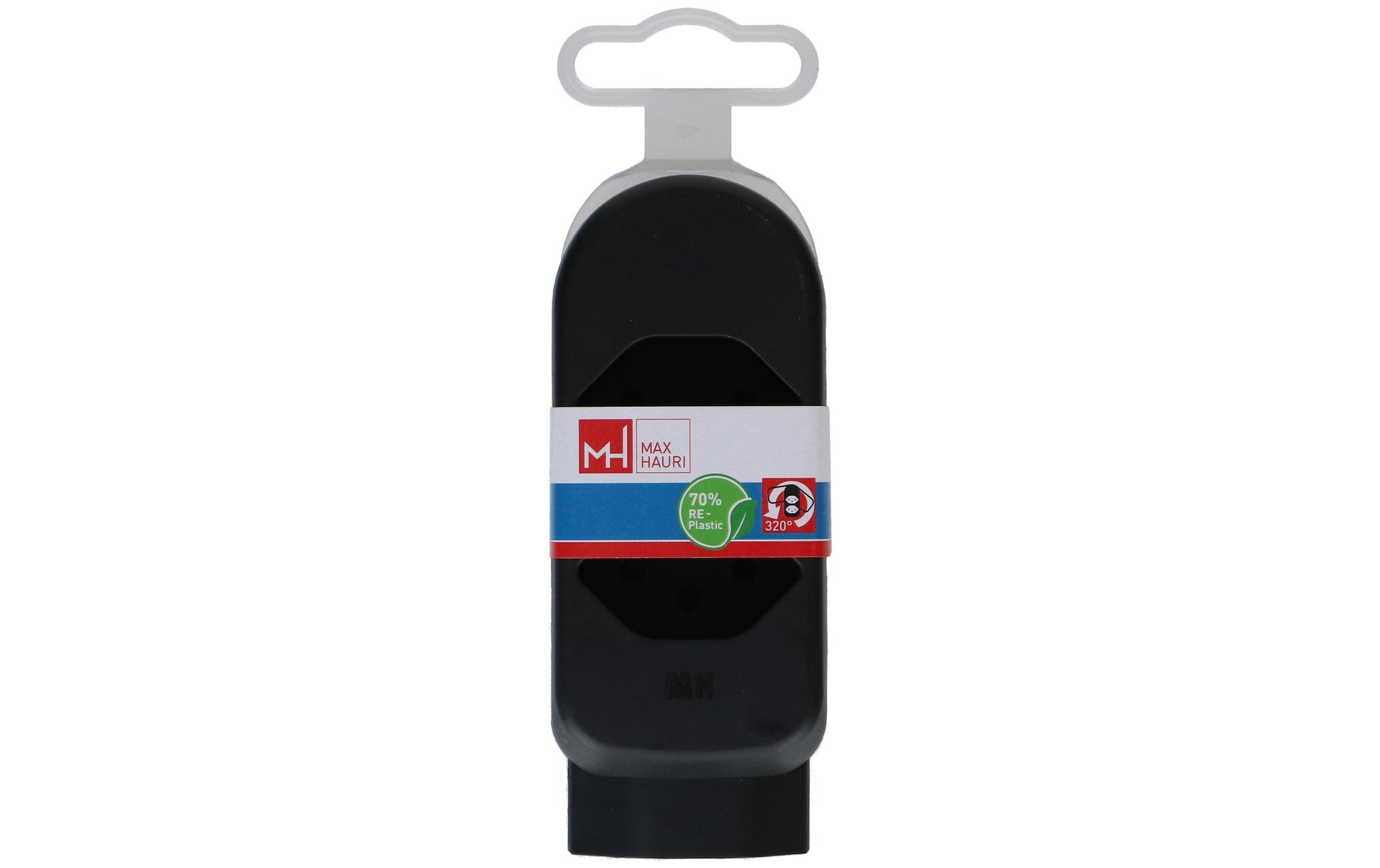 Max Hauri AG Max Hauri maxADAPT 2+1xT13 Abzweigstecker – T12 zu 2× T13, 230–250 V, 10 A, drehbar 320° – Schwarz