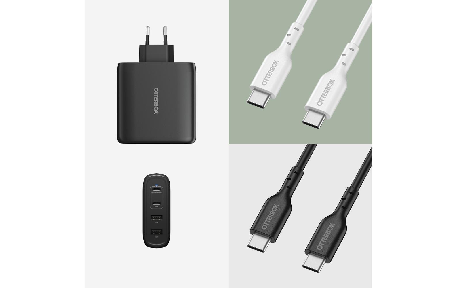 OtterBox Netzteil (EU) – 100 W, 2× USB-C + 2× USB-A, GaN