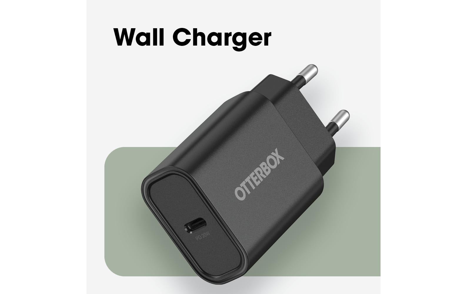 OtterBox Standard USB-Ladegerät 20 W – USB-C×1 – PD – EU-Stecker (Typ C) – Schwarz
