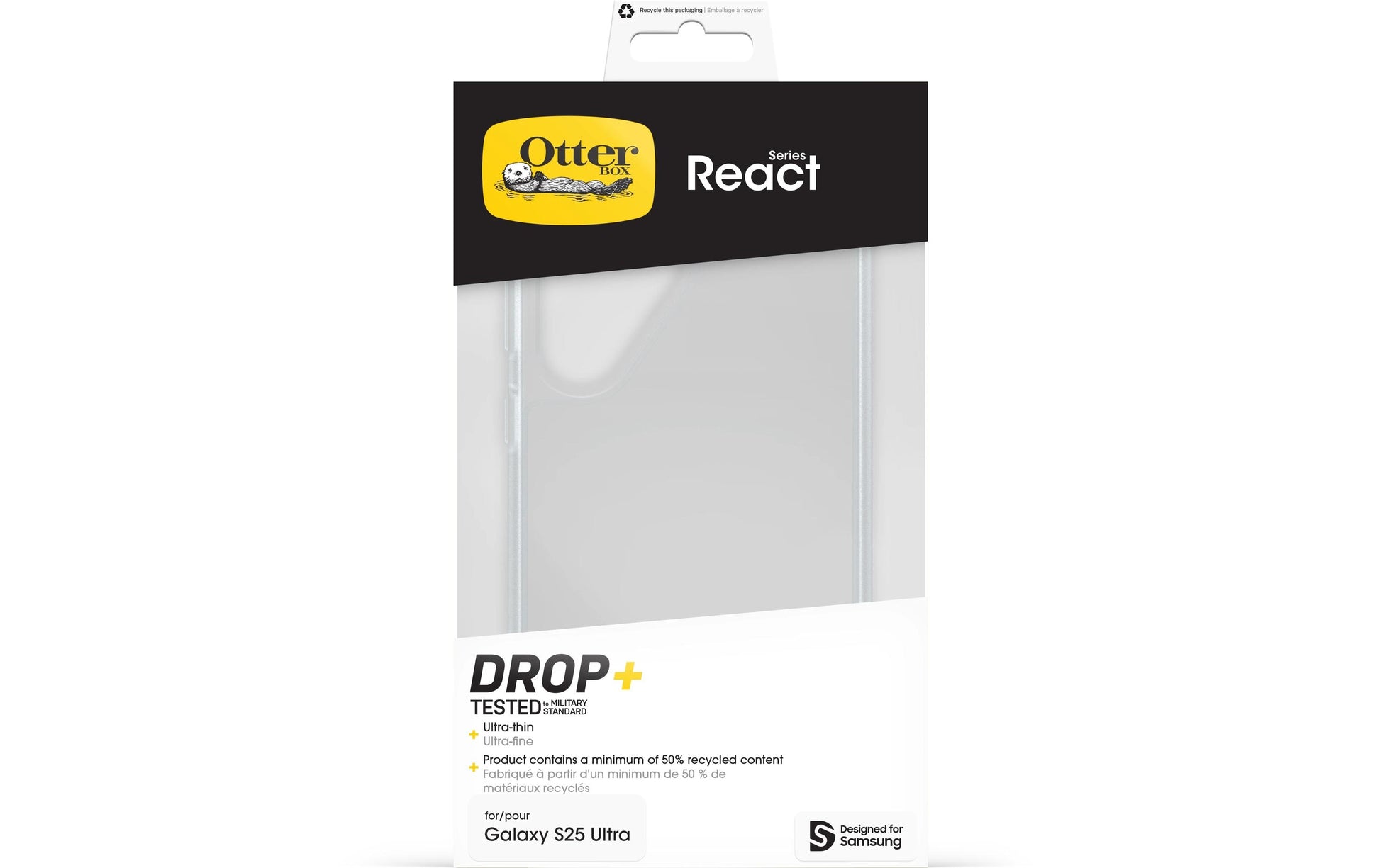 OtterBox Backcover React – für Samsung Galaxy S25 Ultra – transparent