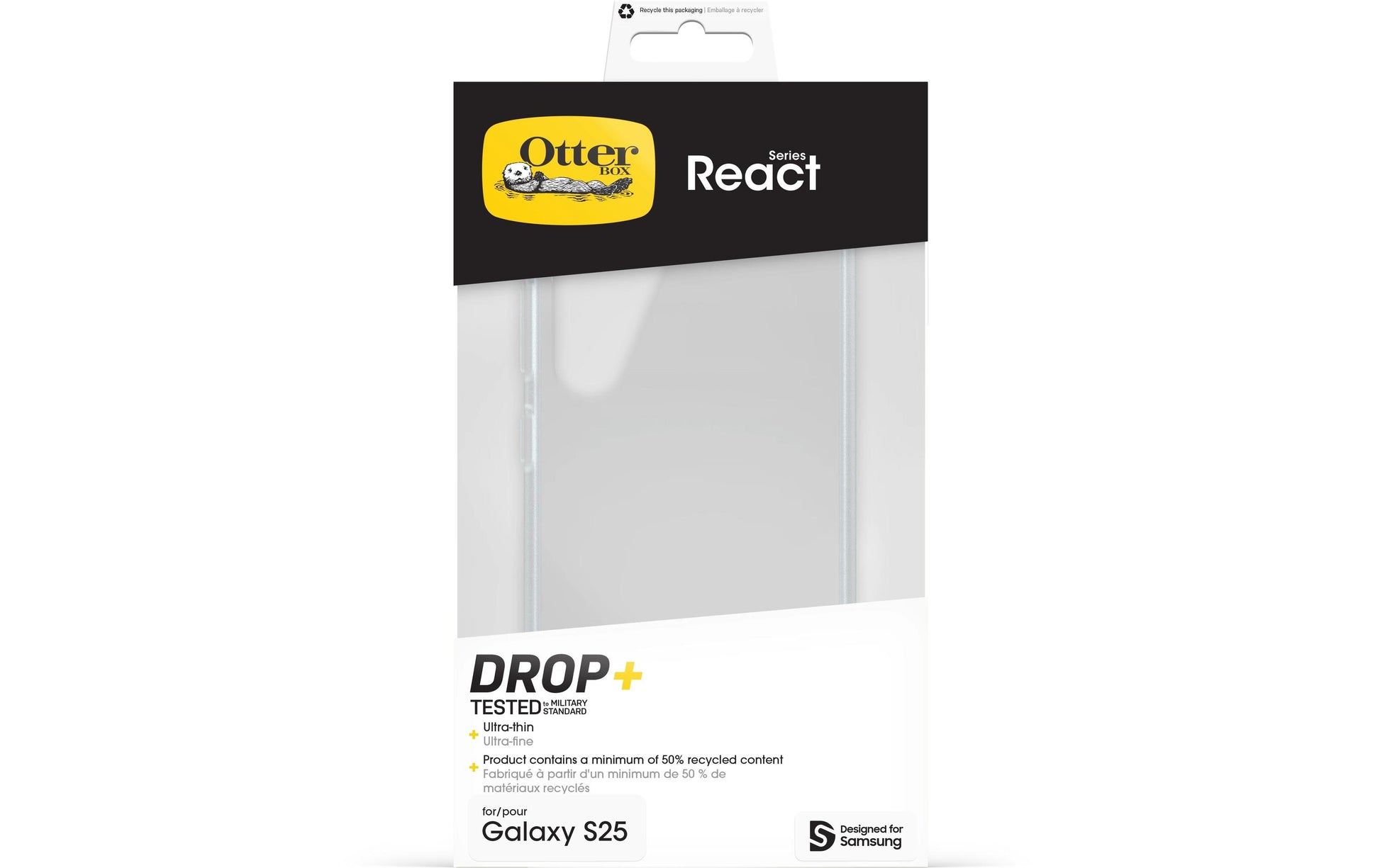 OtterBox Backcover React – für Samsung Galaxy S25 – transparent