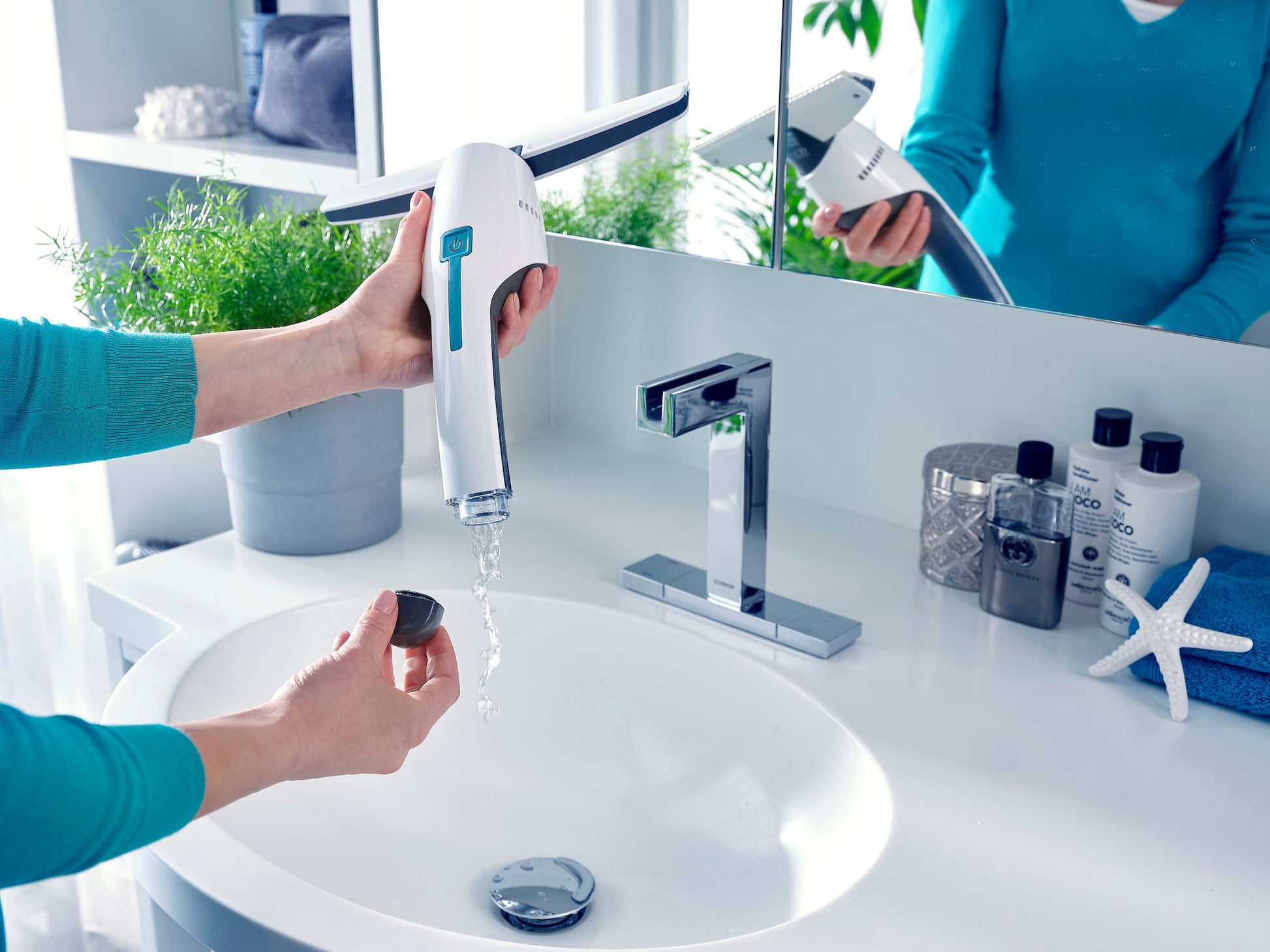Leifheit NEMO – Fenstersauger – Arbeitsbreite 28 cm, Laufzeit 45 min, Tank 60 ml, 130 m², Weiss