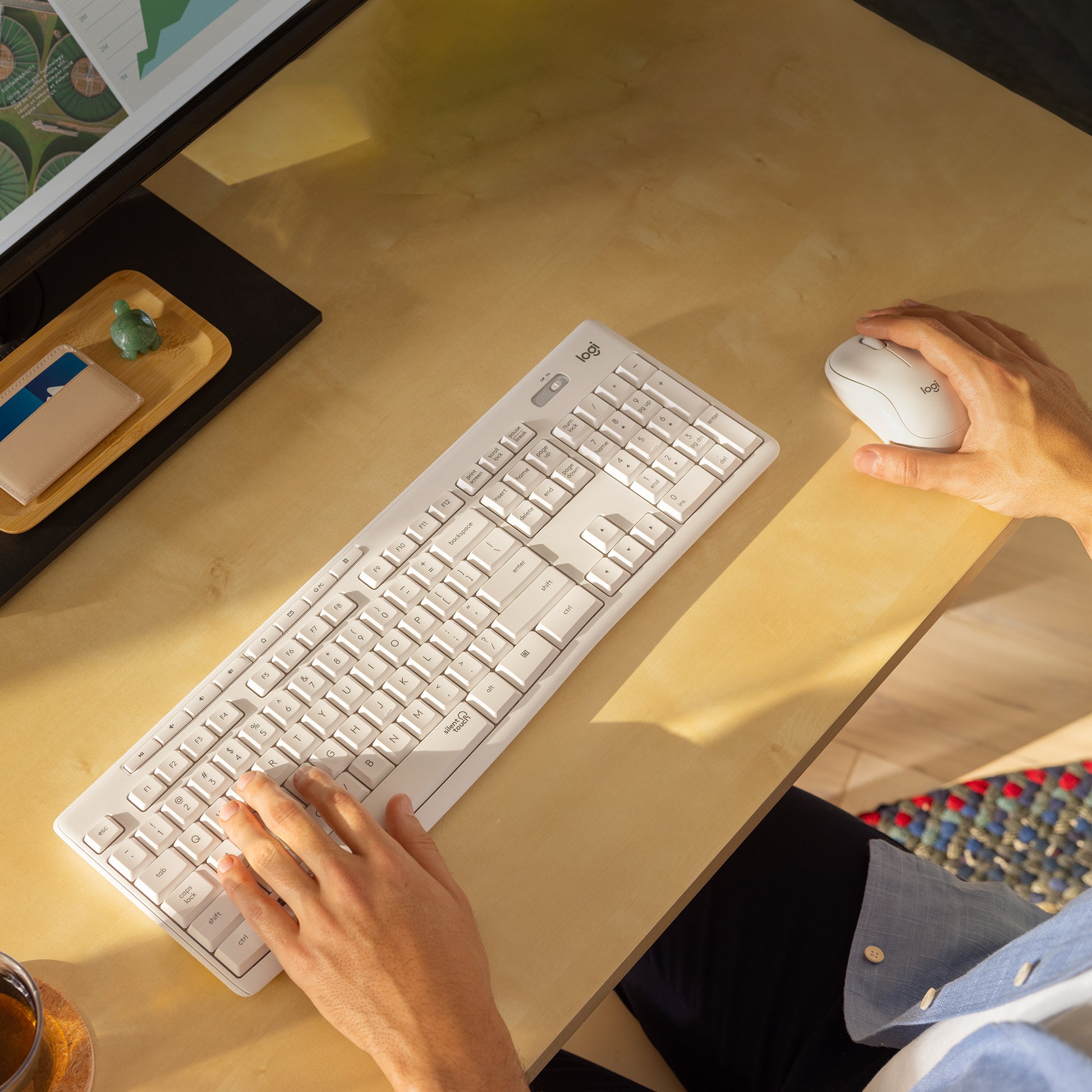 Logitech MK295 Silent Wireless Combo – Tastatur, kabellos (2,4 GHz), CH-Layout (DE-CH), Weiss