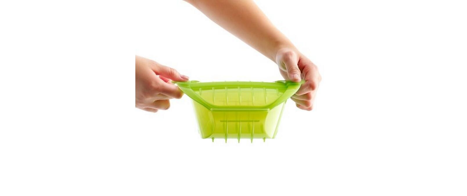 Lékué Mikrowellen-Dampfgarer 650 ml, 15,5 × 21,2 × 8,5 cm, Silikon, Grün