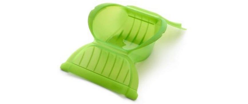 Lékué Mikrowellen-Dampfgarer 650 ml, 15,5 × 21,2 × 8,5 cm, Silikon, Grün