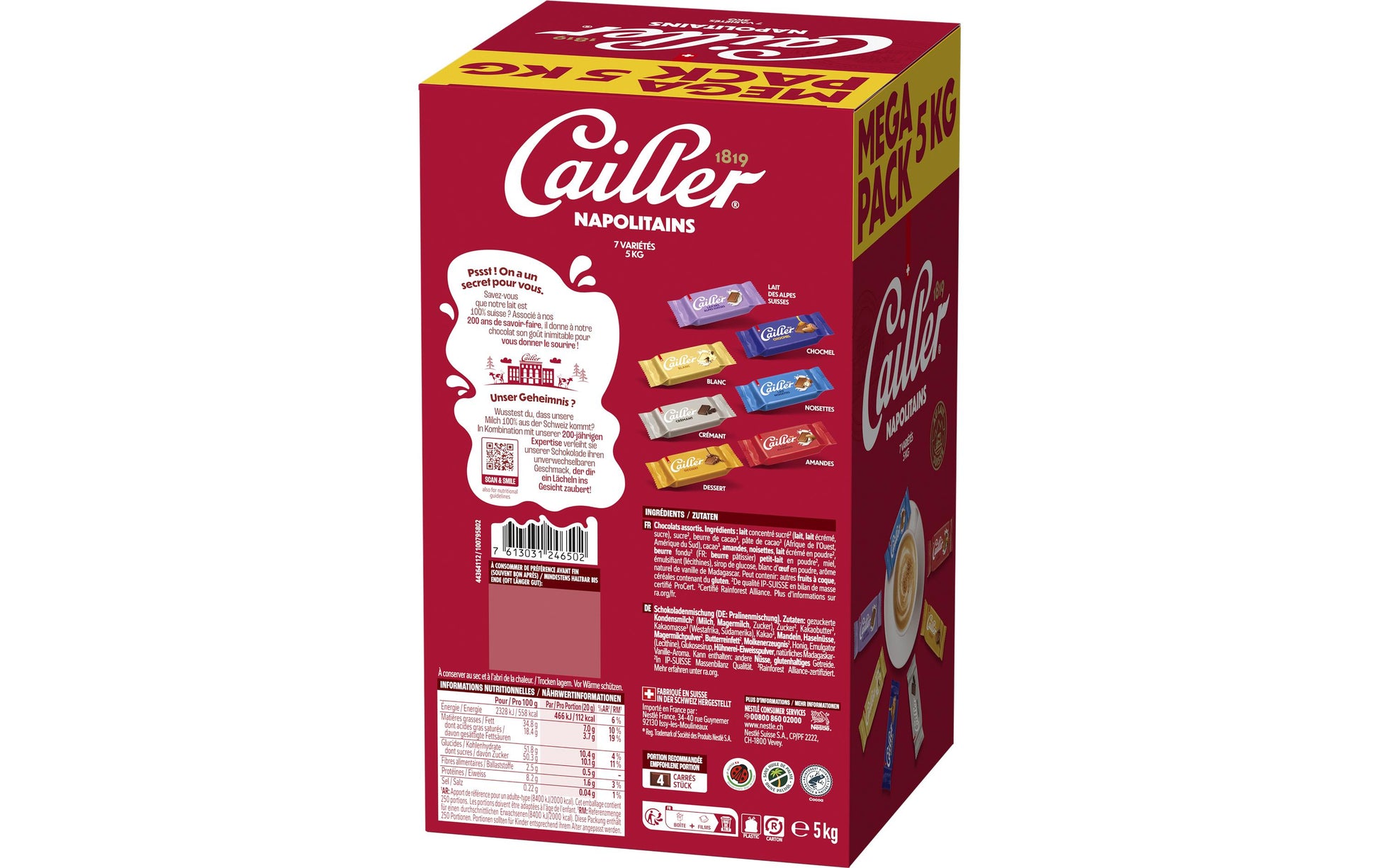 Cailler Napolitains Schokolade – Sortiert – 5 kg