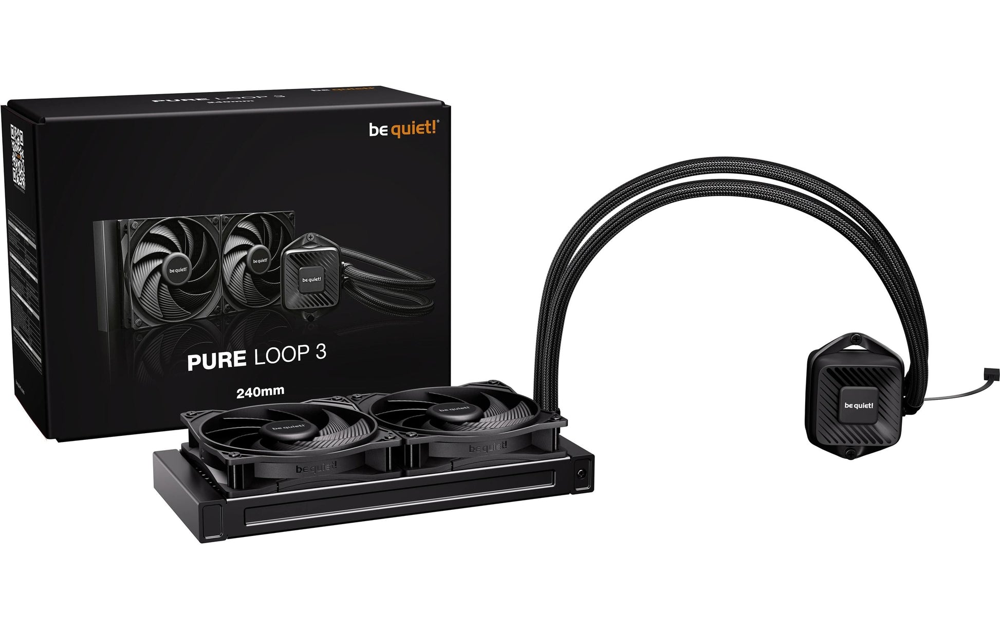be quiet! be quiet PURE LOOP 3 – AIO CPU-Kühler 240 mm, 2×120 mm PWM, 2100 U/min, 101,2 m³/h, Schwarz, für Intel LGA1851