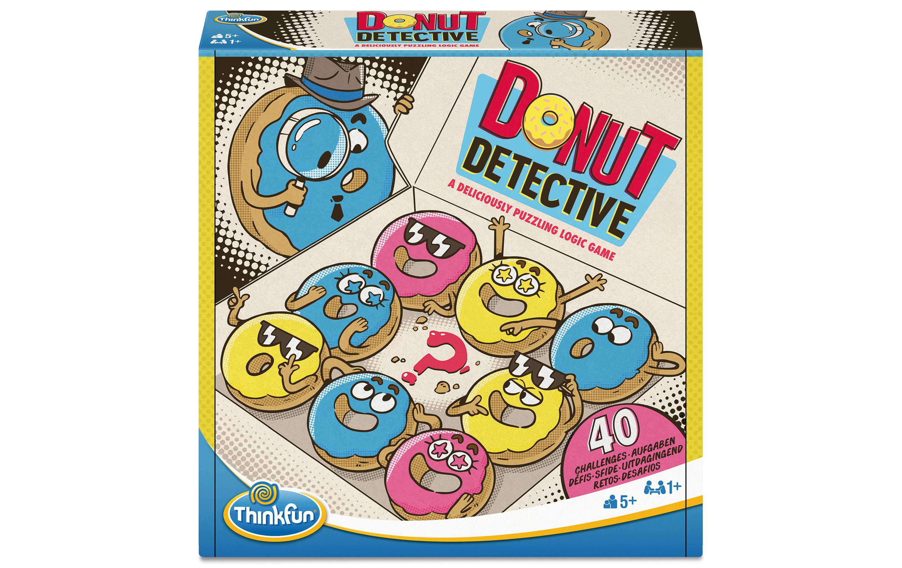 ThinkFun Donut Detective – Logikspiel, 1 Spieler, ab 5 Jahren, mehrsprachig