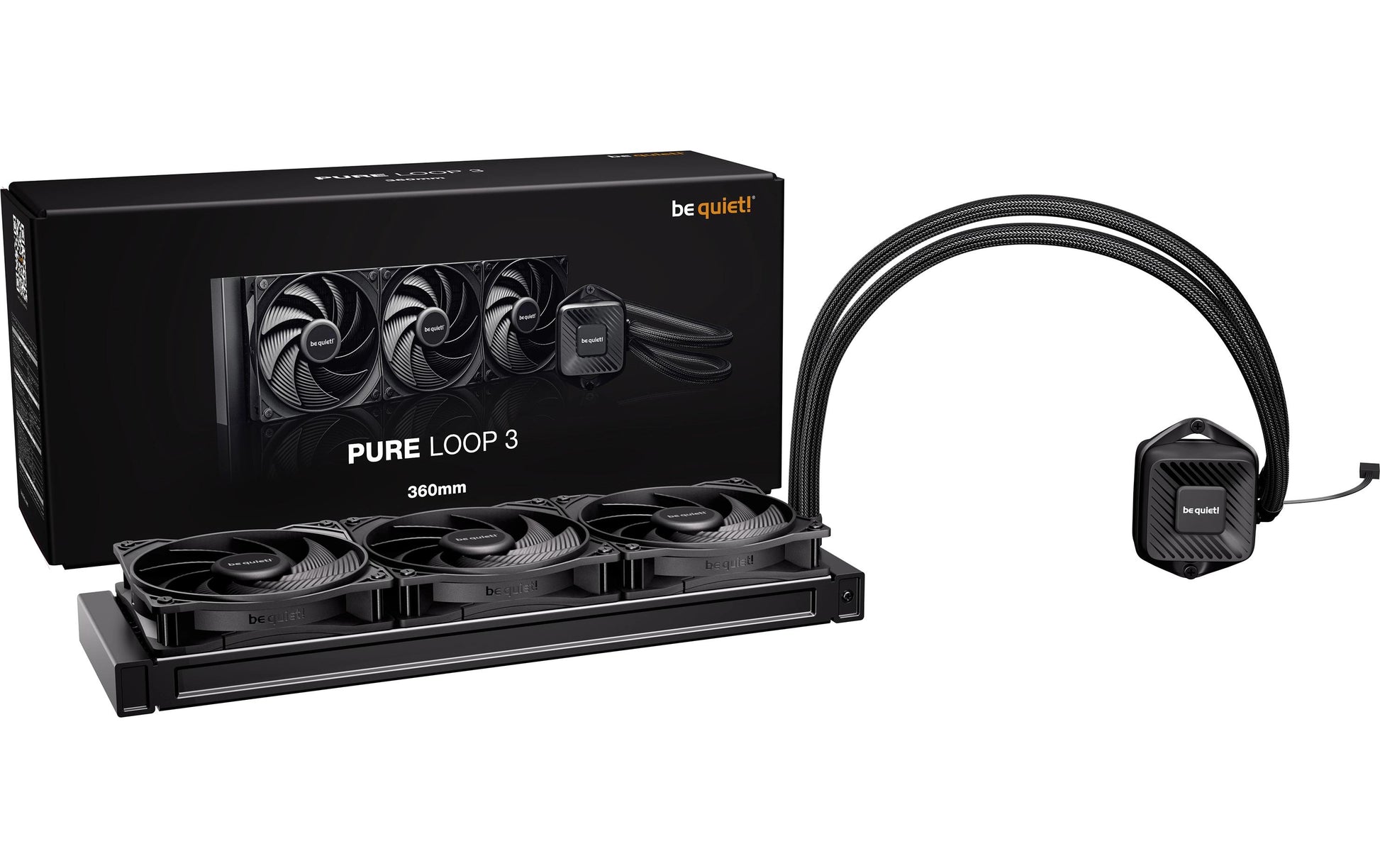 be quiet! be quiet PURE LOOP 3 – All-in-One Flüssigkeitskühler – 360 mm, 3×120 mm Lüfter, 101,2 m³/h, Schwarz