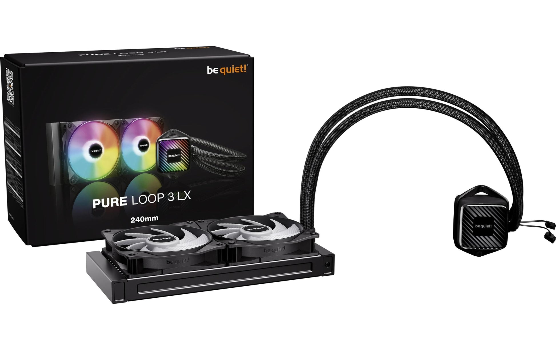 be quiet! be quiet PURE LOOP 3 LX 240 mm – All-in-One-Flüssigkeitskühler – 2×120 mm Lüfter, 105,1 m³/h, Schwarz