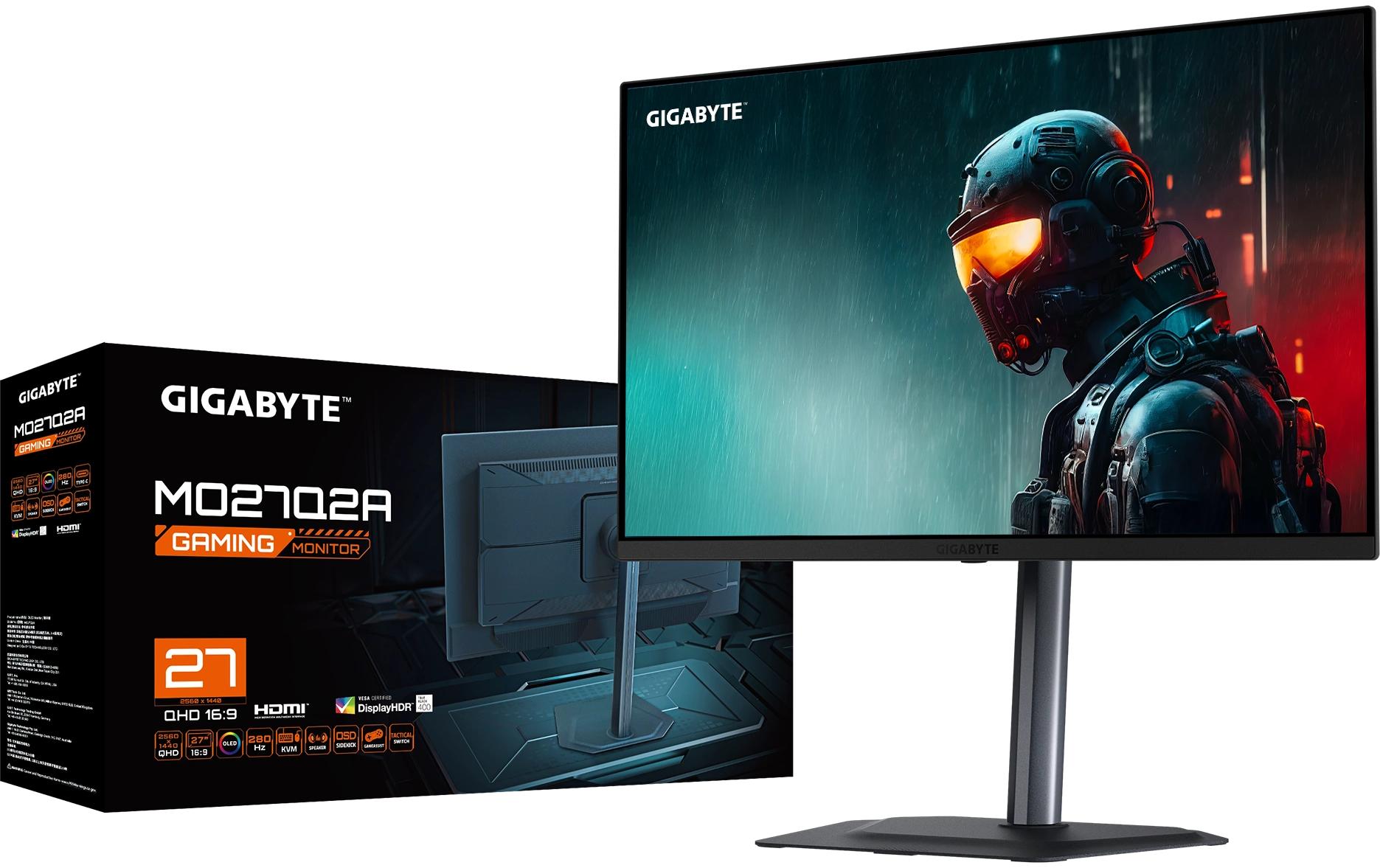 GIGABYTE MO27Q2A – 27", 2560 × 1440 (WQHD), OLED, 280 Hz, USB‑C 18 W, DisplayHDR True Black 400
