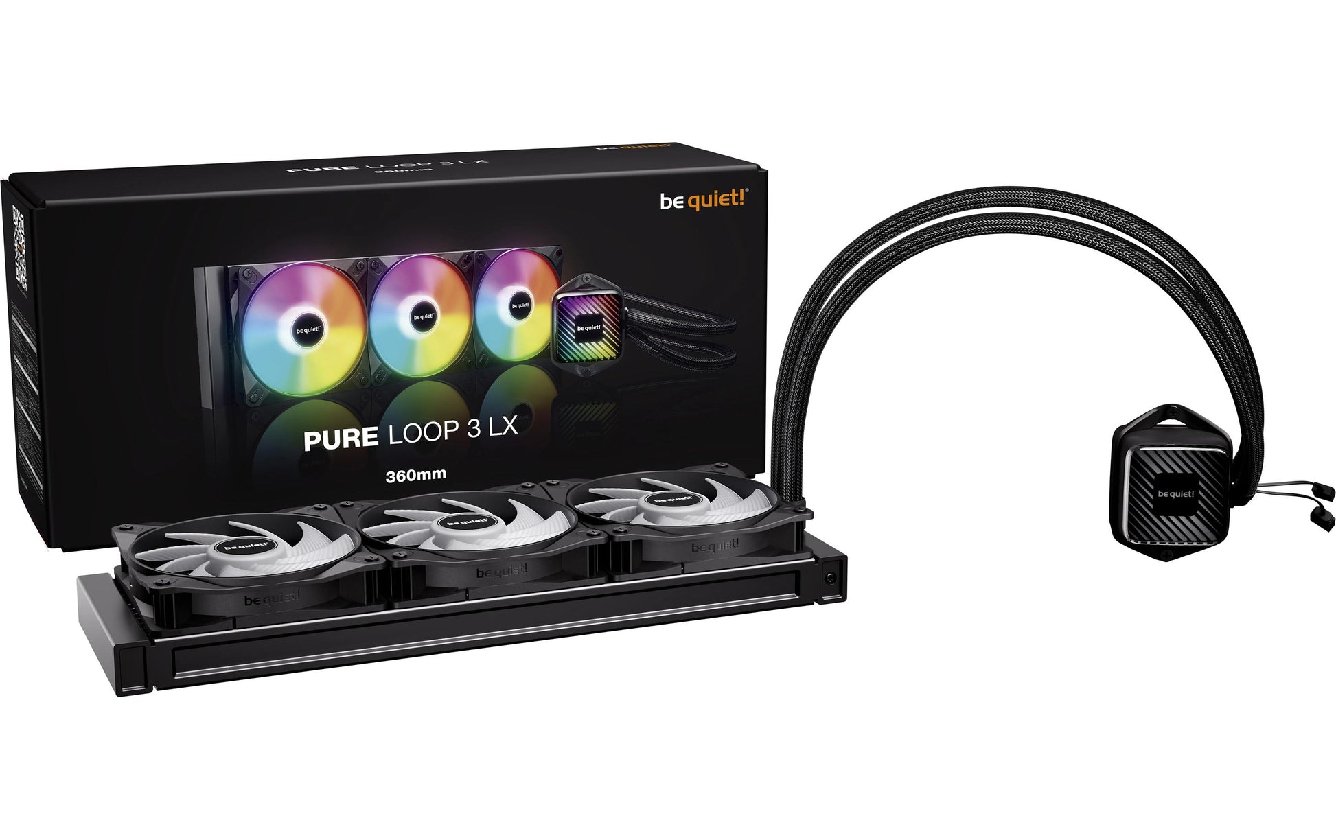 be quiet! be quiet PURE LOOP 3 LX – AIO-Kühler – 360 mm, 3×120 mm, 105,1 m³/h, Schwarz, für LGA 1700, AM5, AM4 und andere