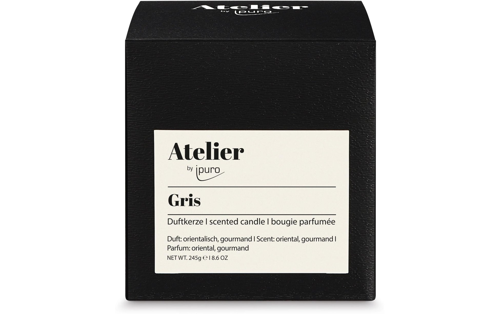 ipuro Duftkerze Grau Seidige Vanille – 245 g
