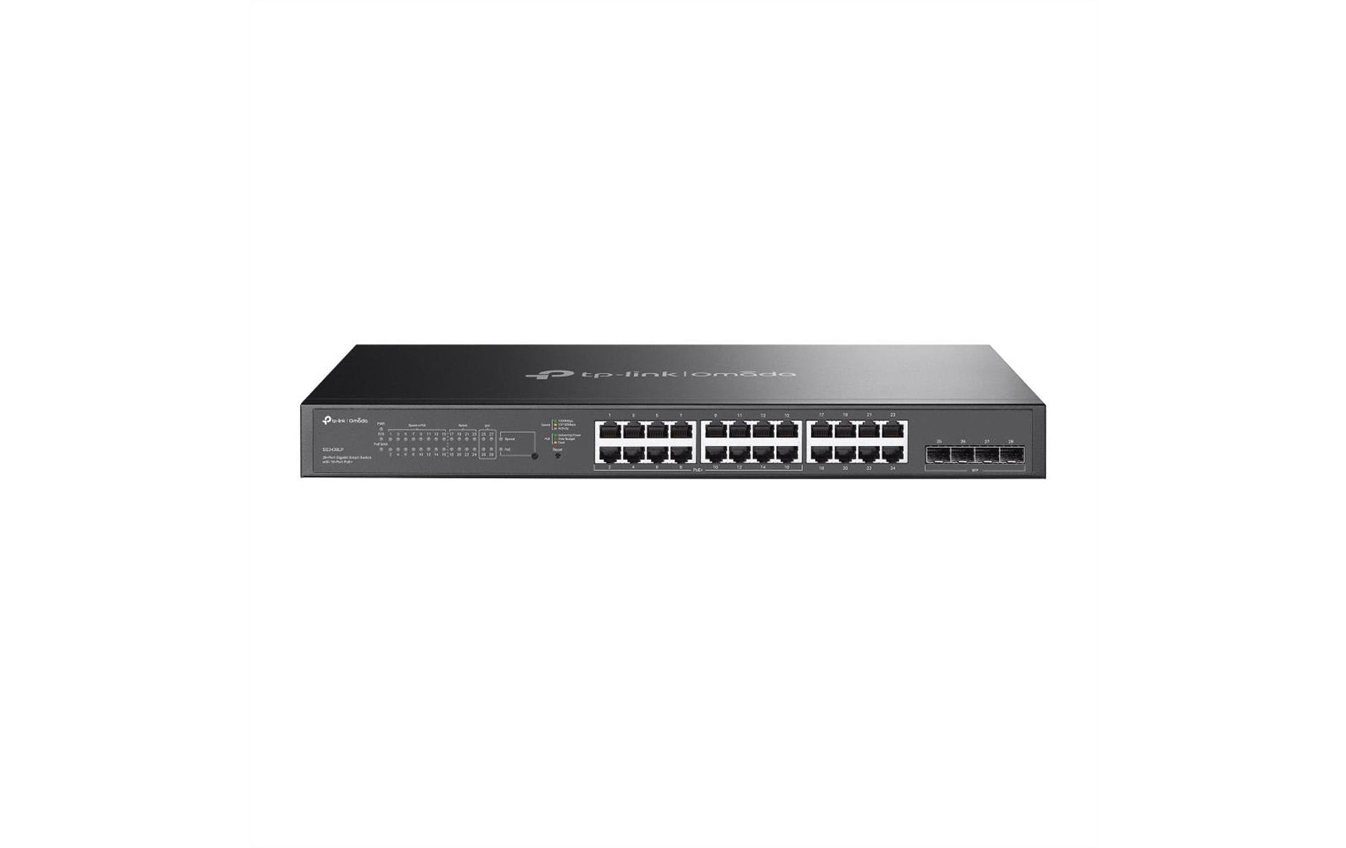 TP-Link SG2428LP – Managed Switch – 24×GbE, 4×SFP, L2/L2+, PoE+ 150 W, 1U
