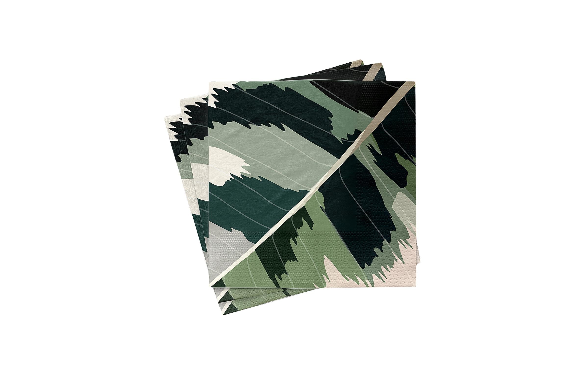 Chic-mic Chic Mic Servietten Big Leaf Dunkelgrün – 33 × 33 cm, Bambuspapier, 3-lagig