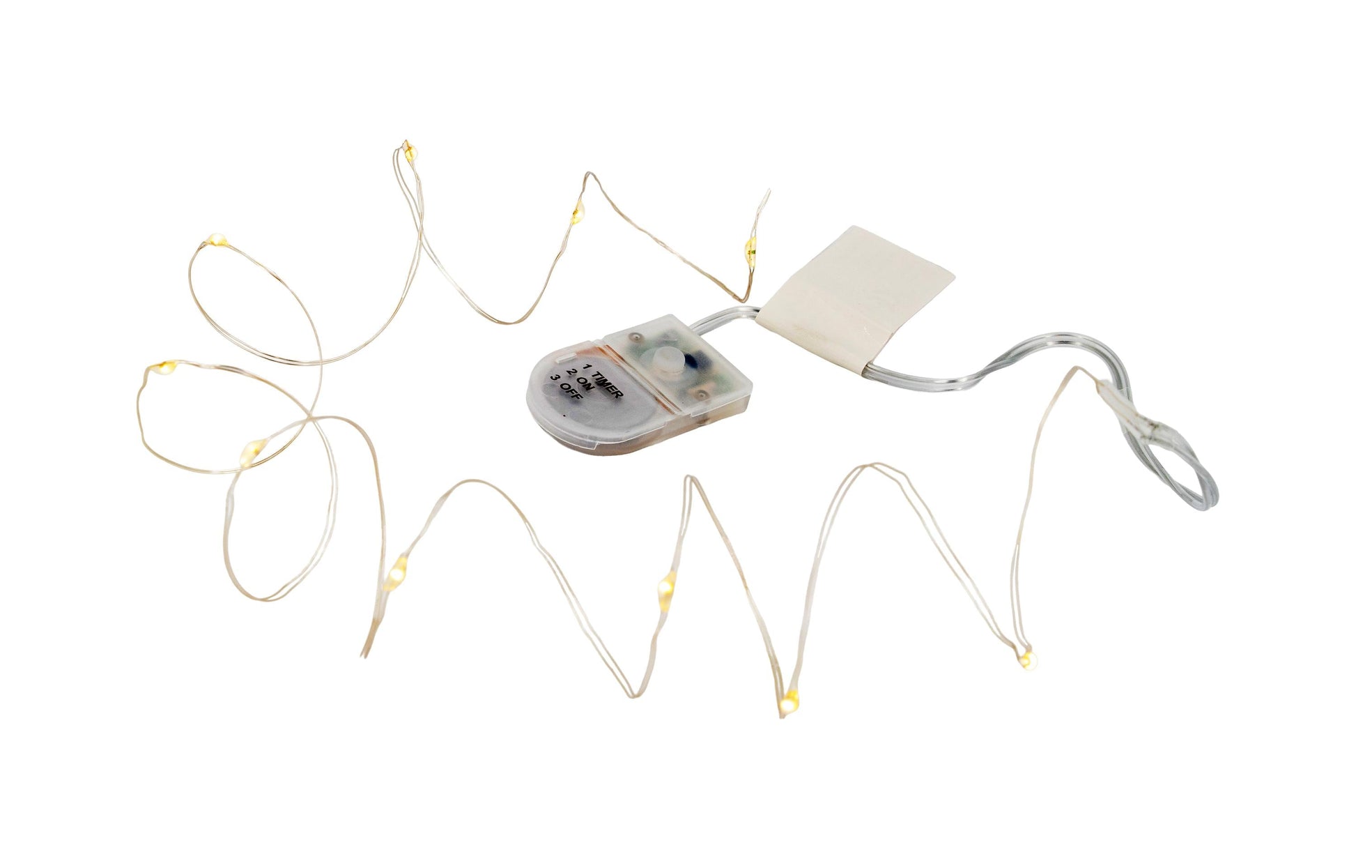 Glorex Lichterkette – Starterset, 10 Stk., 1,1 m, warmweiss, Timer, transparent