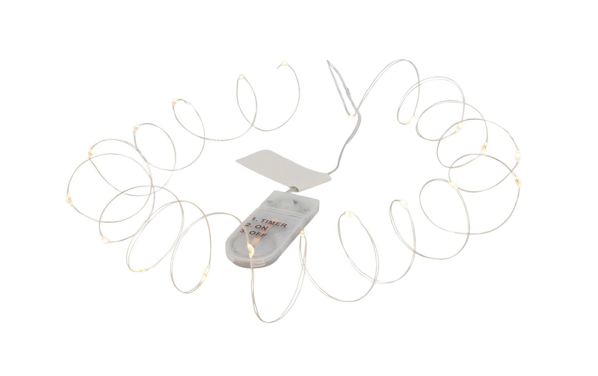 GLOREX Mini-Lichterkette – Starterset, 1,8 m, 20 Stk., gelb, transparent, batteriebetrieben (CR2032), Timer