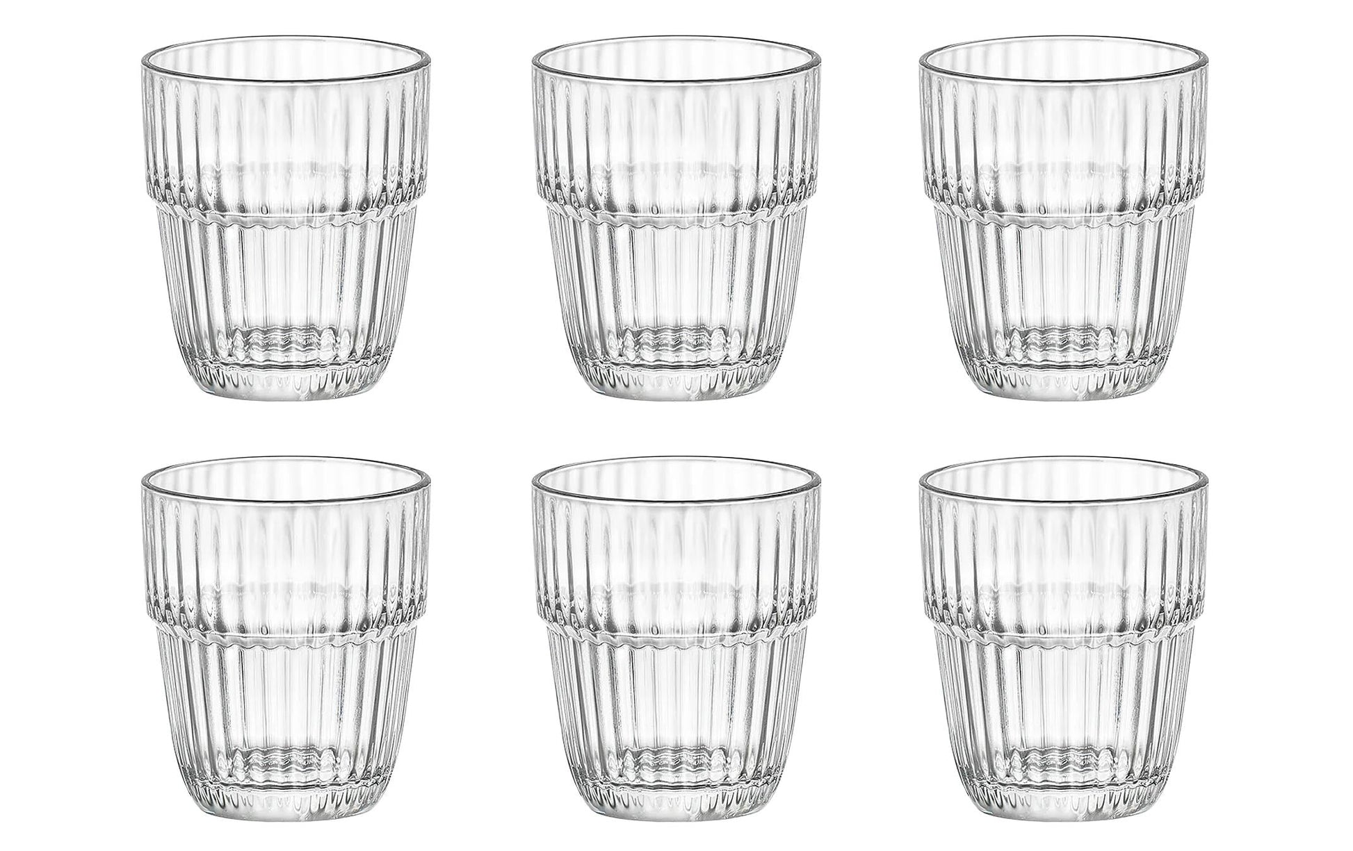 Bormioli Rocco Barshine Trinkglas – 6er Set, 210 ml, Ø 7,6 cm, H 8,4 cm, Gehärtetes Glas, Transparent