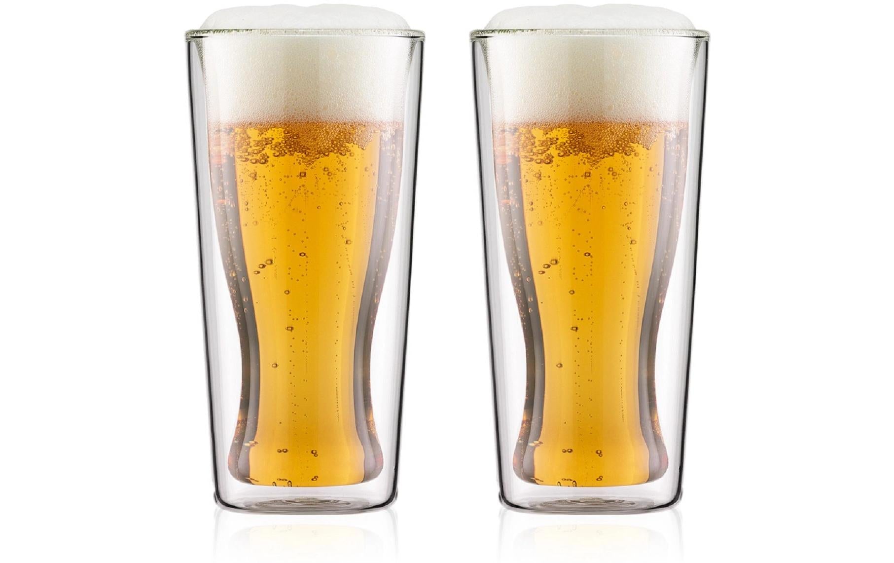 Bodum Trinkglas – 2er Set, 350 ml, Ø 8,2 cm, H 16,2 cm, Borosilikatglas, doppelwandig, spülmaschinenfest