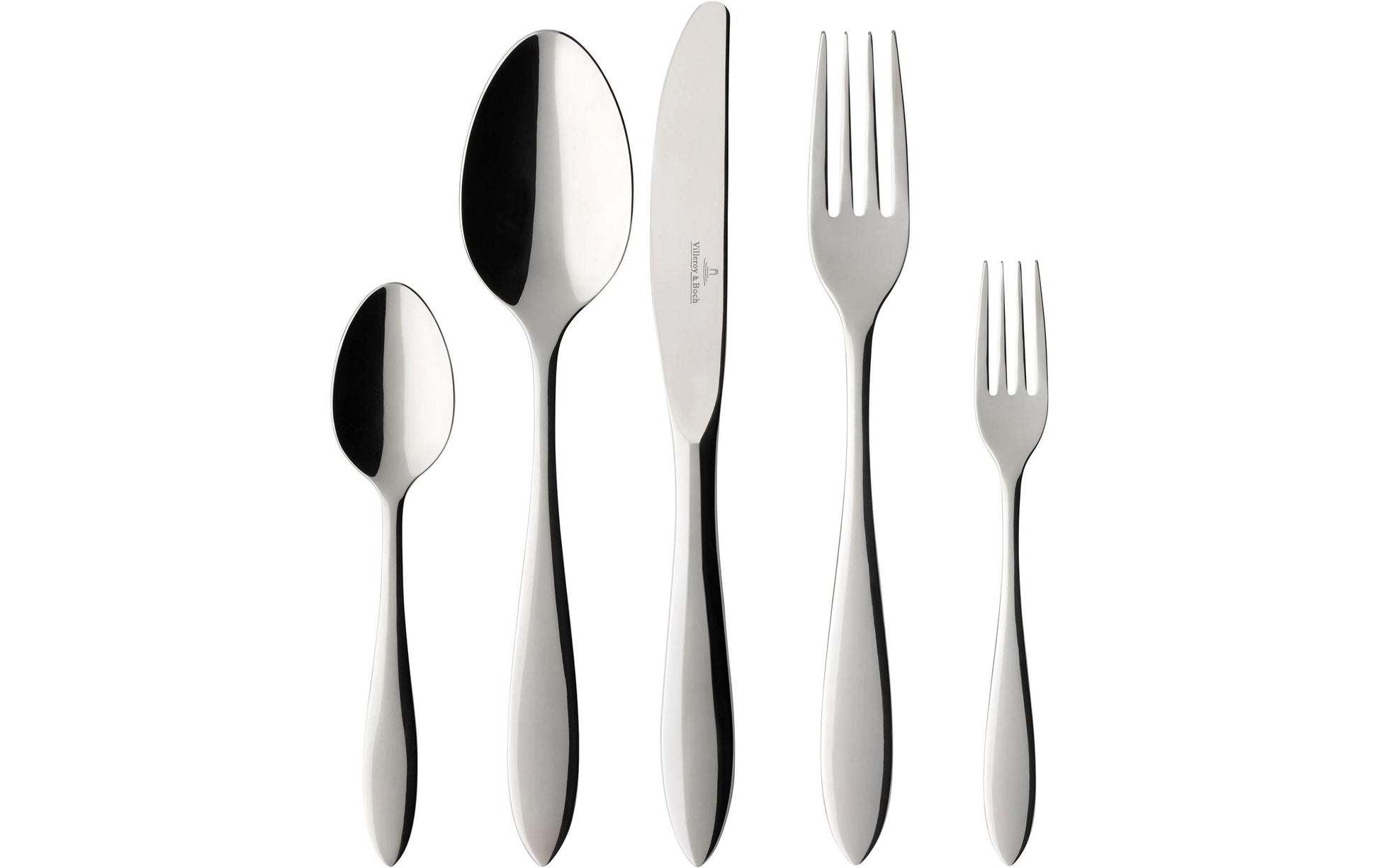Villeroy & Boch Arthur Tafelbesteck – Edelstahl, Silber, spülmaschinenfest, 30 Stk.