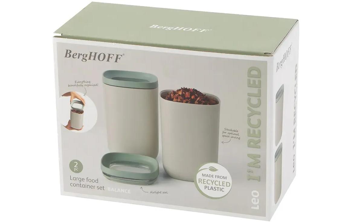 BergHOFF Vorratsdose 1,3 l, Styrol-Acrylnitril (SAN)/Thermoplastisches Elastomer (TPE)/Silikon, Grün, 2-teilig