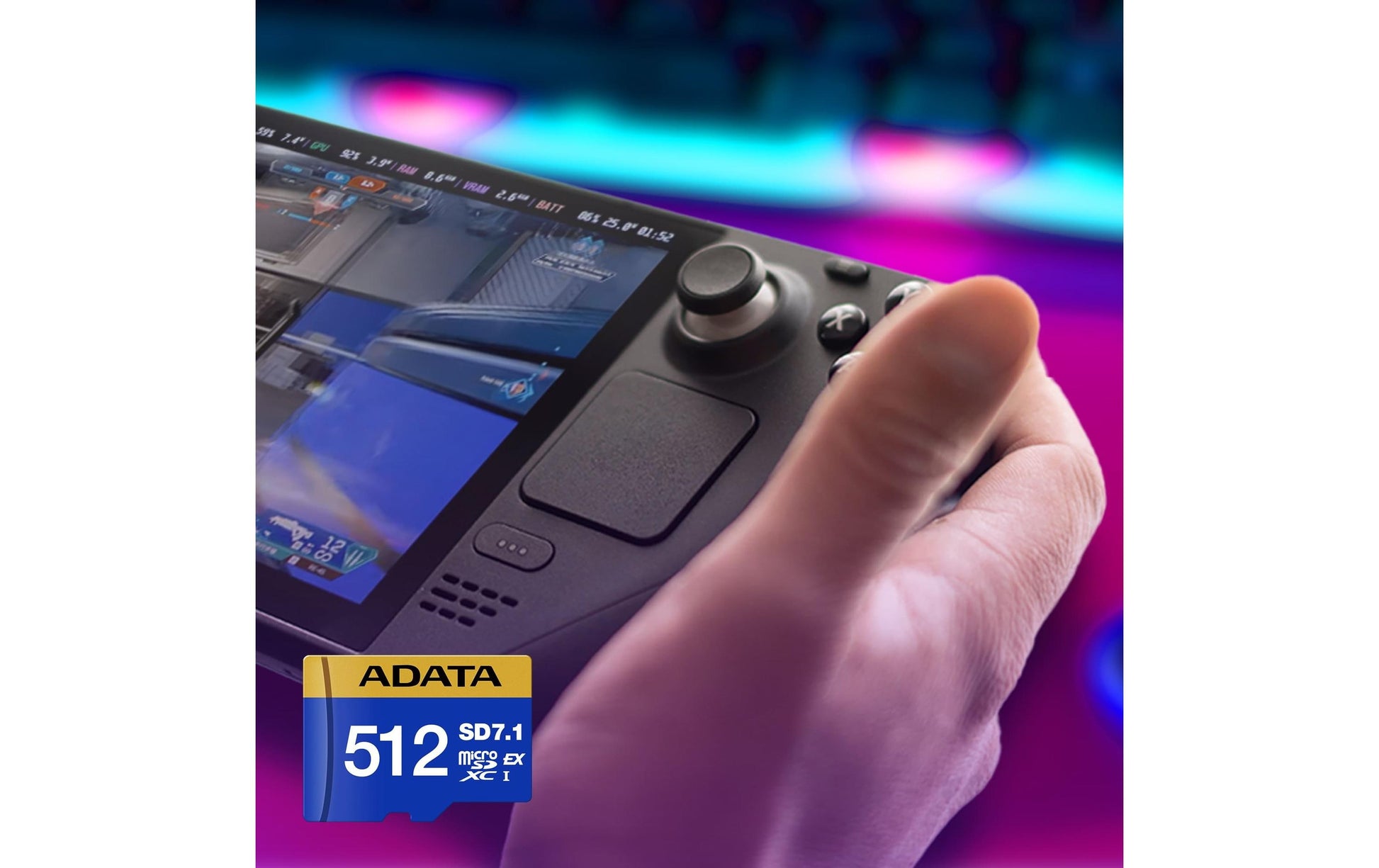 ADATA microSDXC-Karte – 512 GB, V60, 800/700 MB/s, mit SD-Adapter