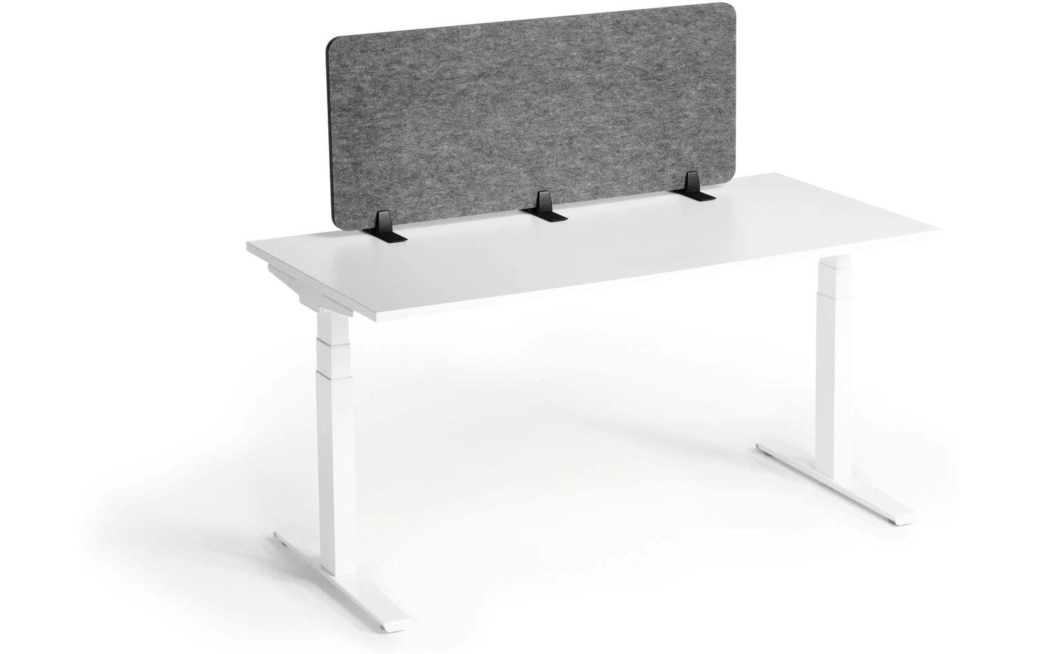 Durable Tischtrennwand EFFECT – 1'200 × 500 mm, Filz, grau, faltbar