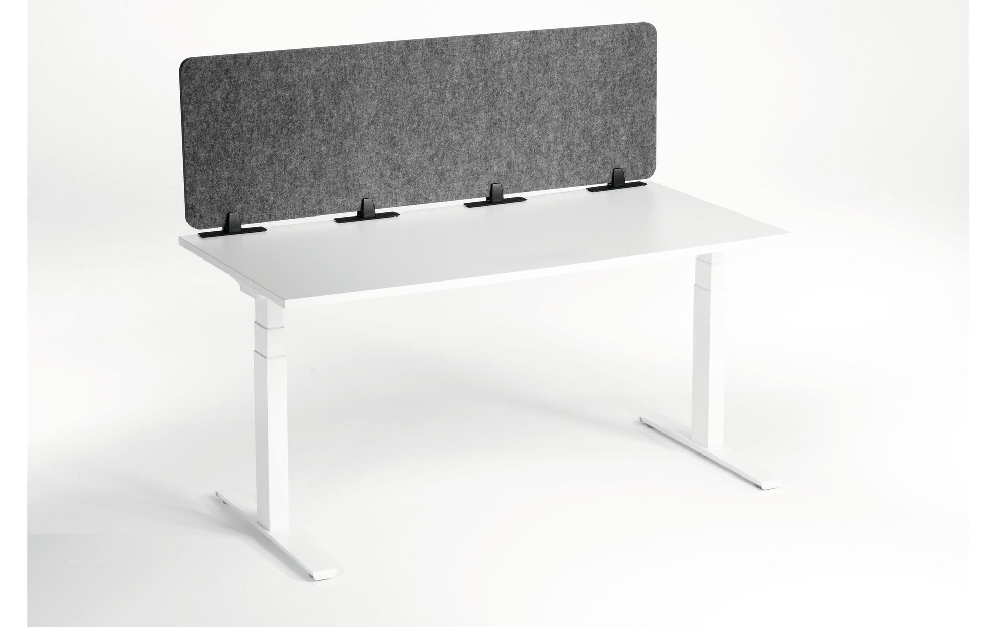 Durable Tischtrennwand EFFECT – 1'600 × 500 mm, PET-Filz, Grau, faltbar