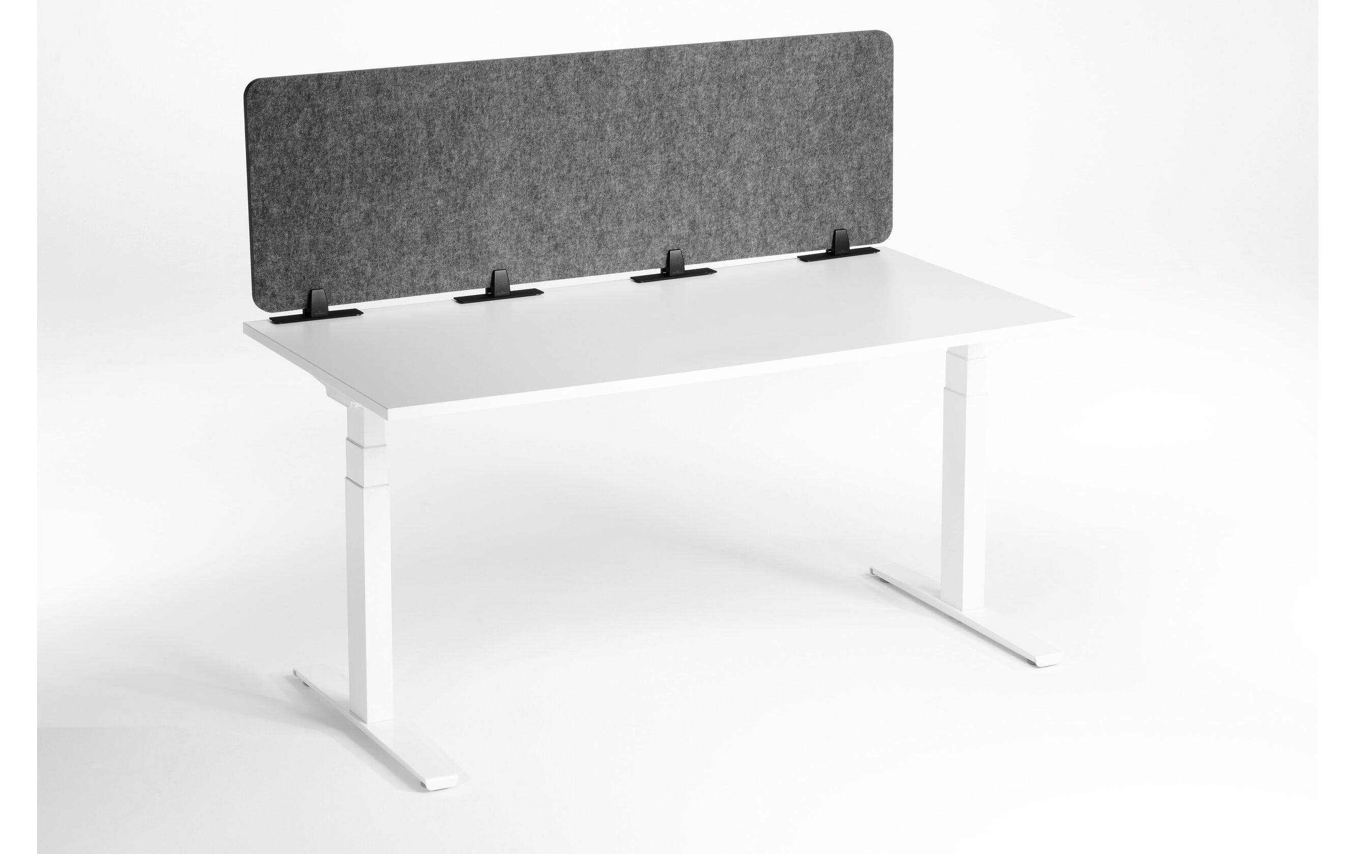Durable Tischtrennwand EFFECT – 1'600 × 500 mm, PET-Filz, Grau, faltbar
