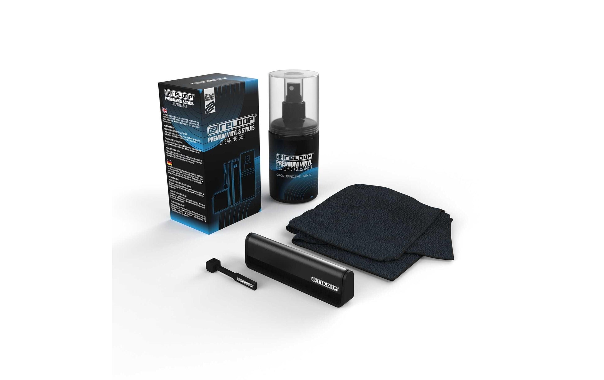 Reloop Reinigungsset – für Vinyl & Tonabnehmer – Tiefenreinigung – Schwarz