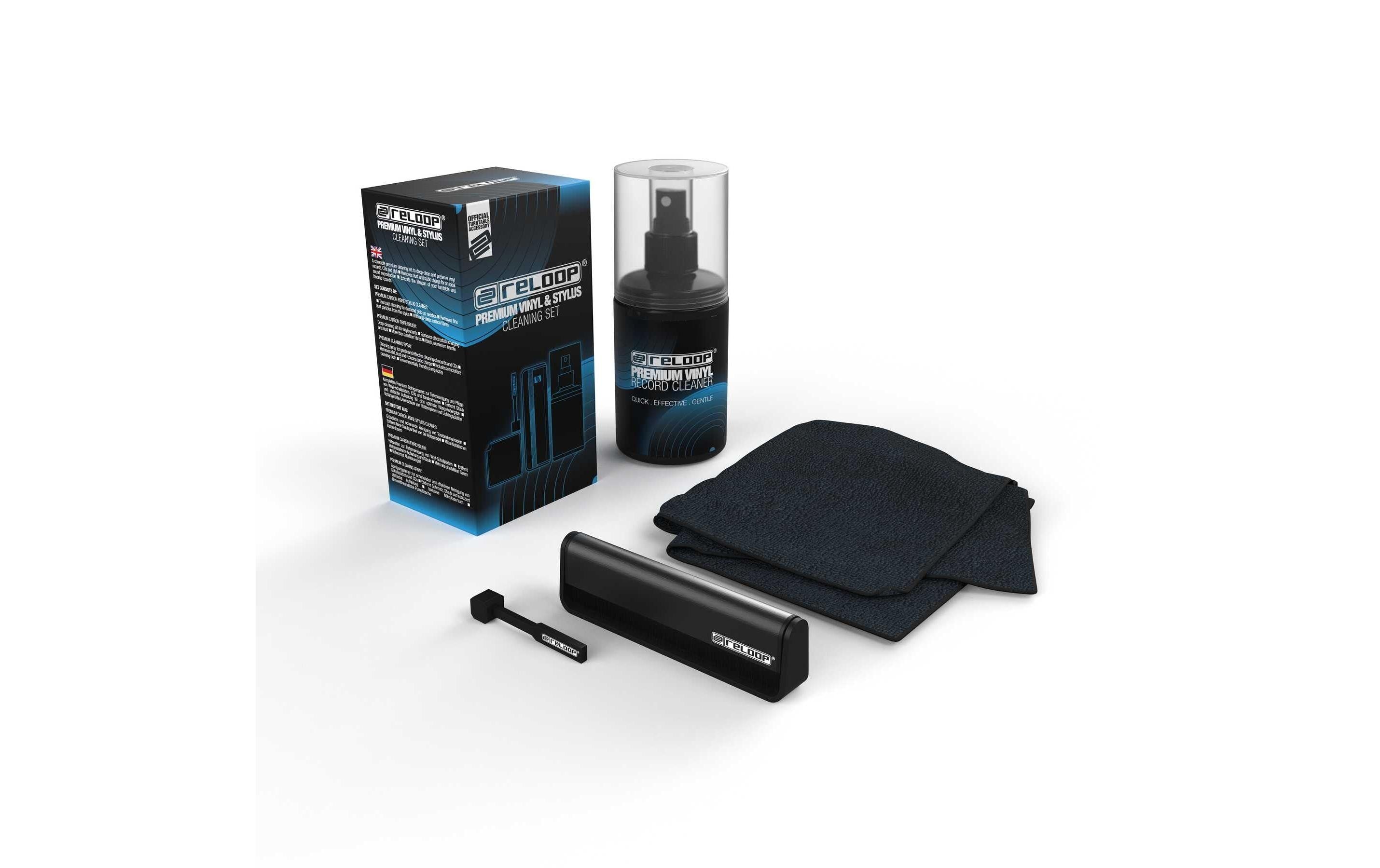 Reloop Reinigungsset – für Vinyl & Tonabnehmer – Tiefenreinigung – Schwarz