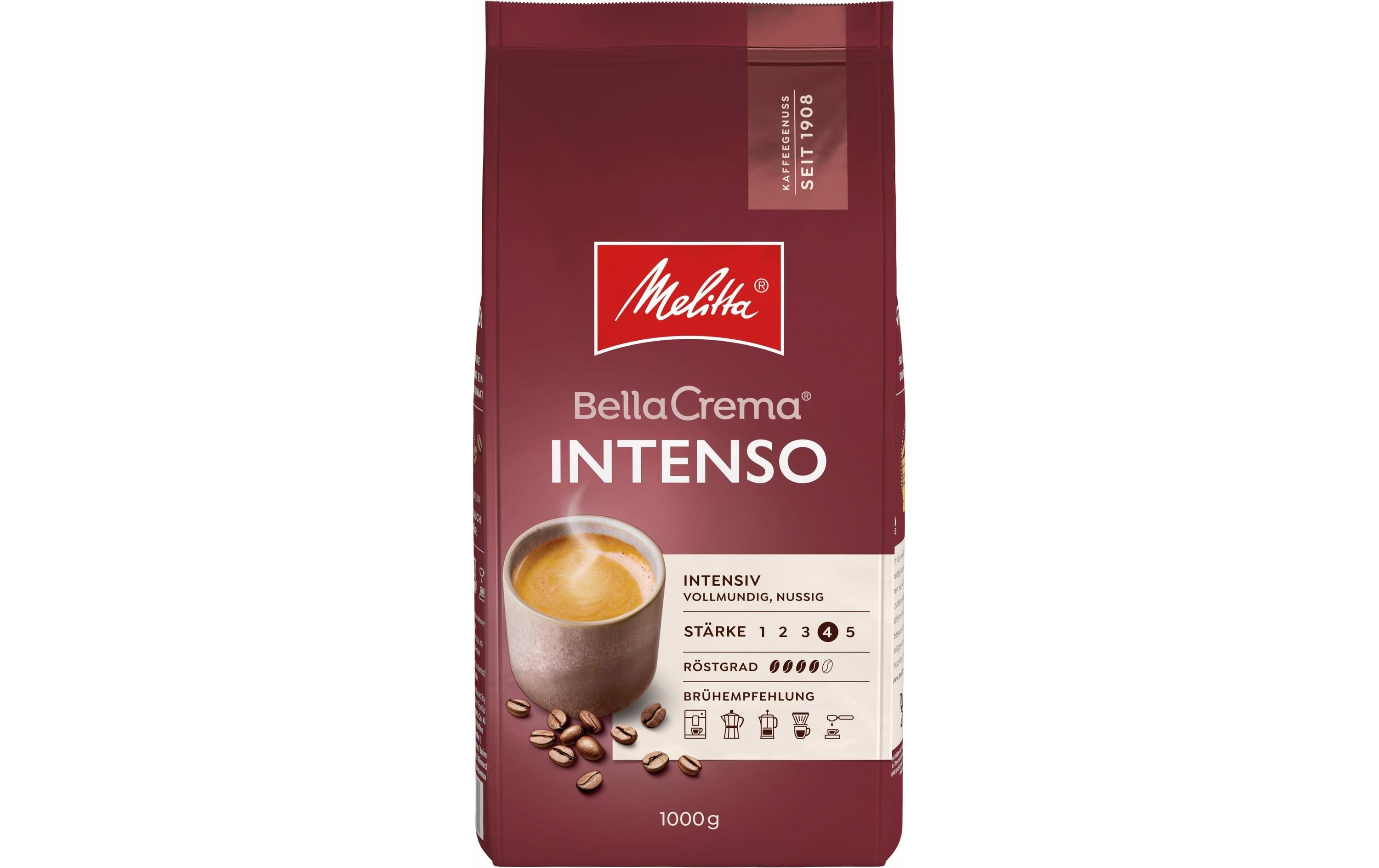 Melitta Bella Crema Intenso – Kaffeebohnen – Café Crème, Bio, 1 kg