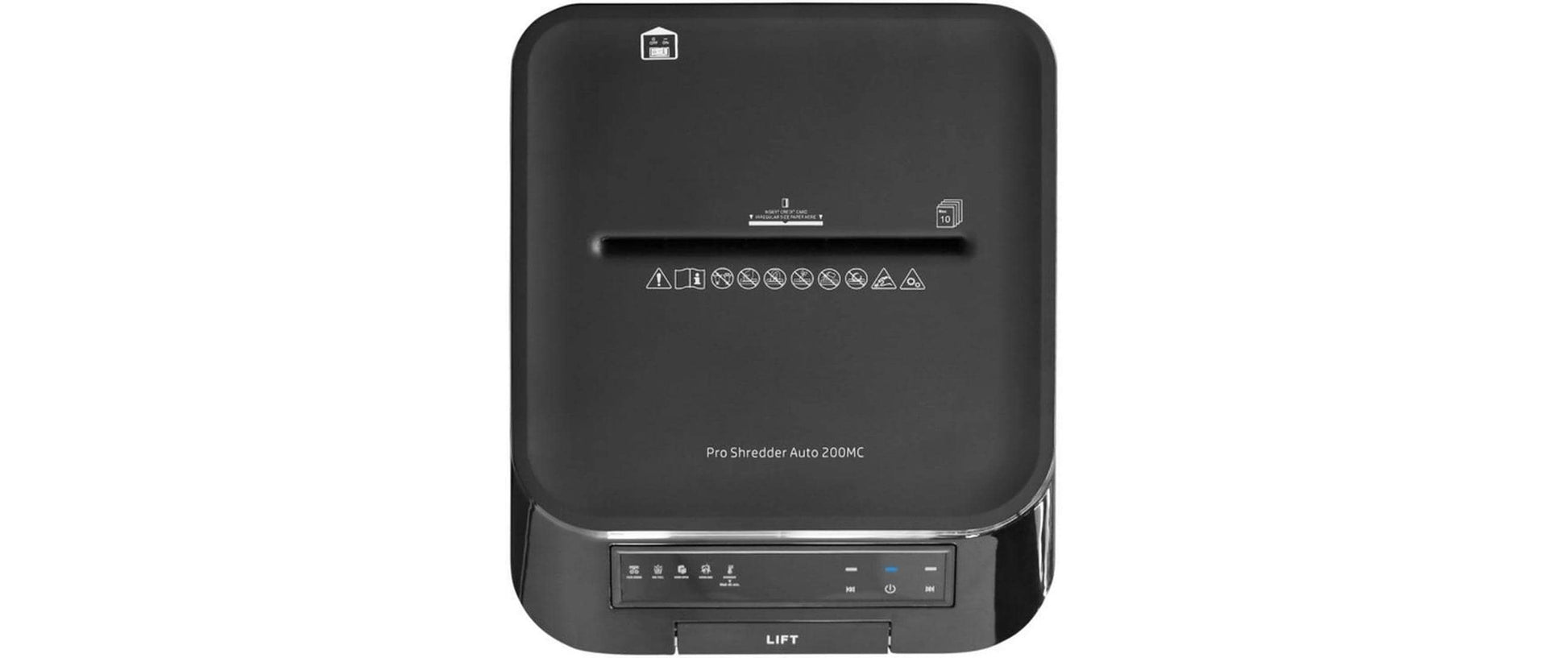 HP ProShred Auto 200MC – Aktenvernichter mit Autofeed 200 Blatt, DIN P-5, Mikroschnitt 2 × 12 mm, 32,2 l