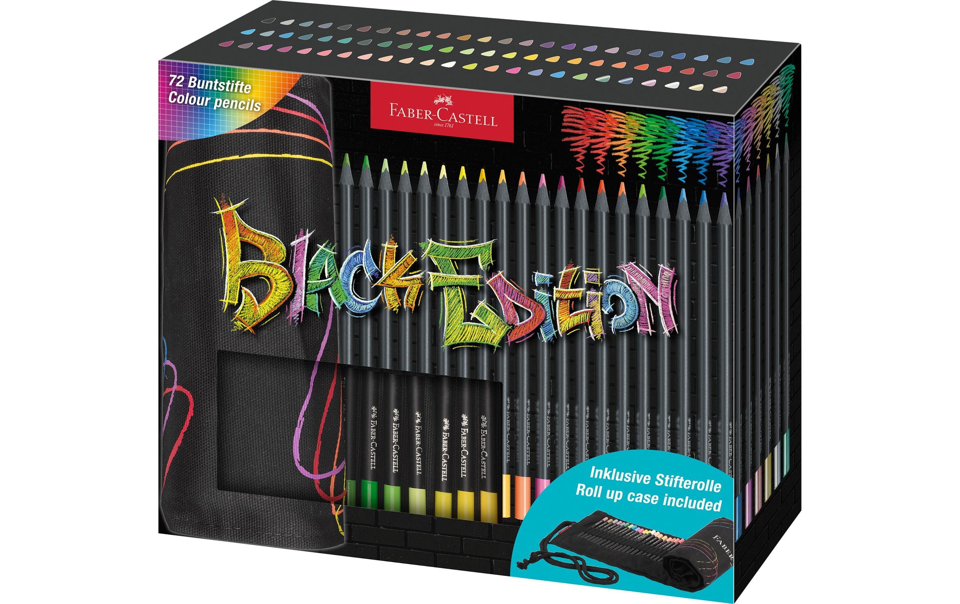 Faber-Castell Black Edition Buntstifte – Dreieckig, 72 Stk.