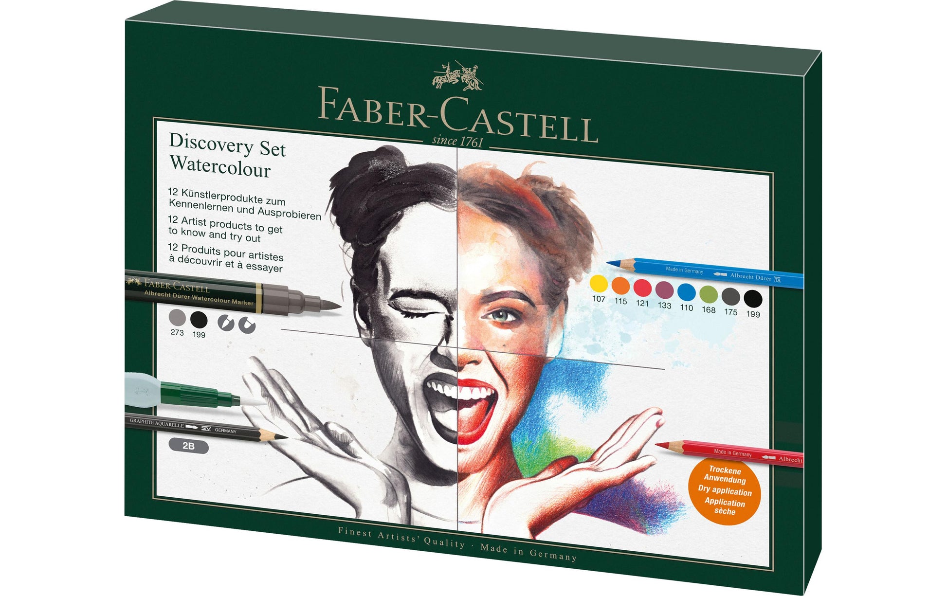 Faber-Castell Aquarellfarbstifte Discovery Set A. Dürer Aqua – 12 Farben