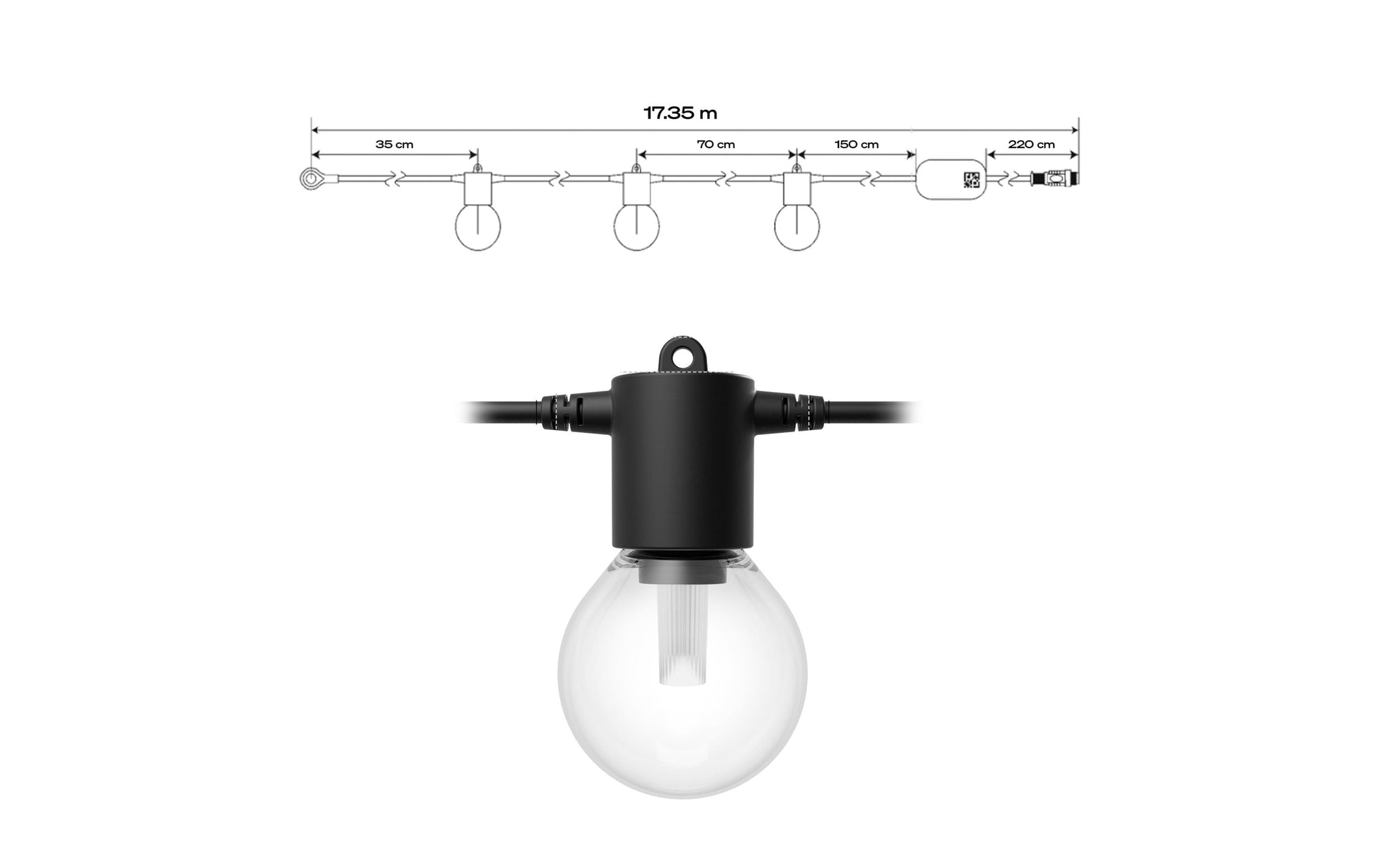 Philips Hue Festavia Globe Outdoor LED-Aussenleuchte – 17,1 W, 1000–20000 K, 100–240 V