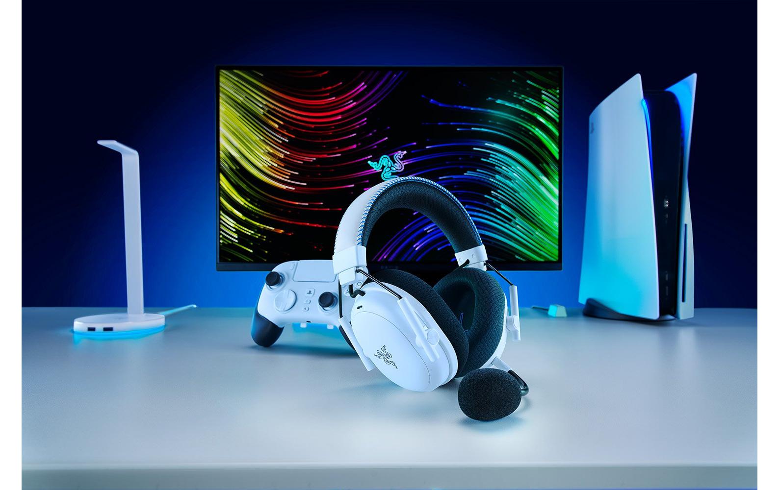 Razer BlackShark V3 Pro – Over-Ear Gaming-Headset – Bluetooth, Surround-Sound – Weiss – für PS5/PC/Mac u. a.