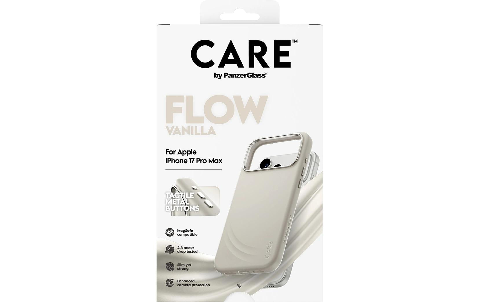 PanzerGlass Backcover Feature FLOW – für Apple iPhone 17 Pro Max – Vanilla – Silikon – MagSafe-kompatibel