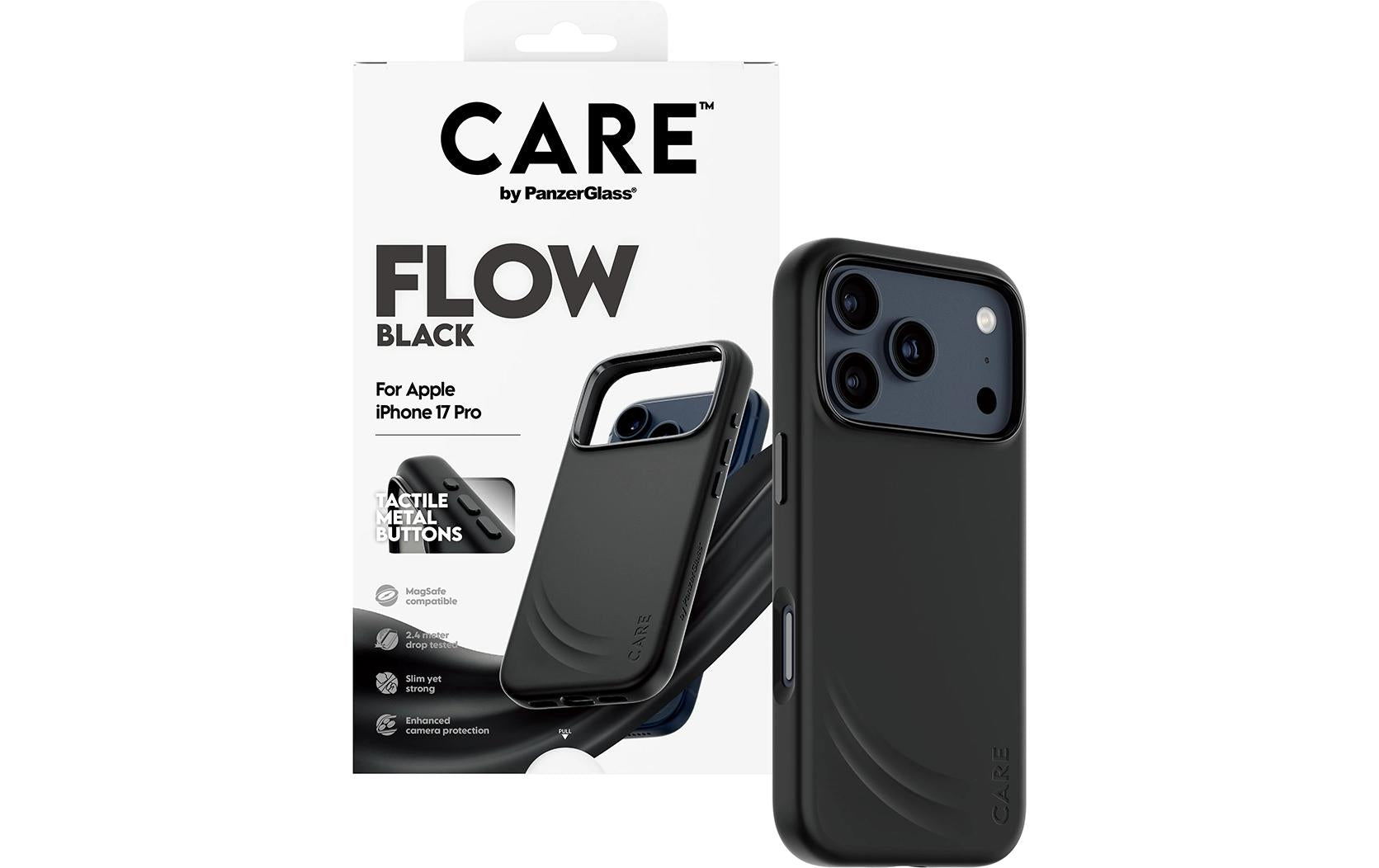 PanzerGlass Backcover – für Apple iPhone 17 Pro – schwarz – Silikon – MagSafe-kompatibel