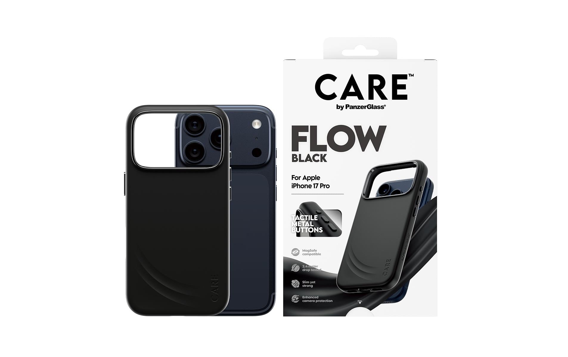 PanzerGlass Backcover – für Apple iPhone 17 Pro – schwarz – Silikon – MagSafe-kompatibel