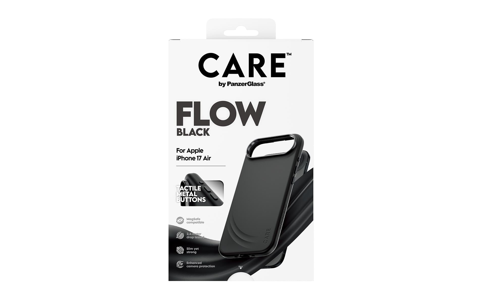 PanzerGlass Backcover FLOW – für Apple iPhone 17 Air – schwarz – Silikon – MagSafe-kompatibel, stossfest