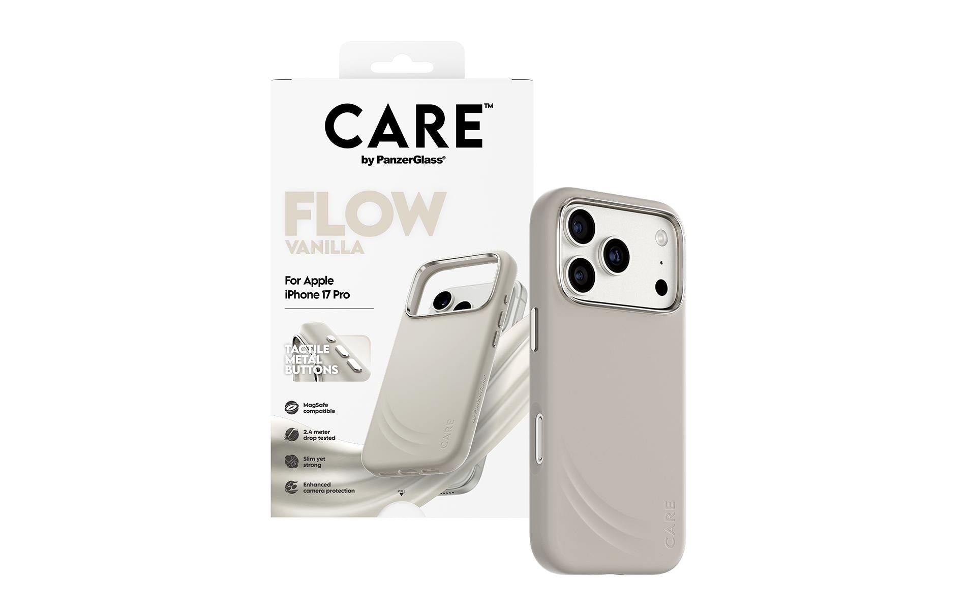 PanzerGlass Backcover FLOW – für Apple iPhone 17 Pro – gelb – Silikon – MagSafe-kompatibel