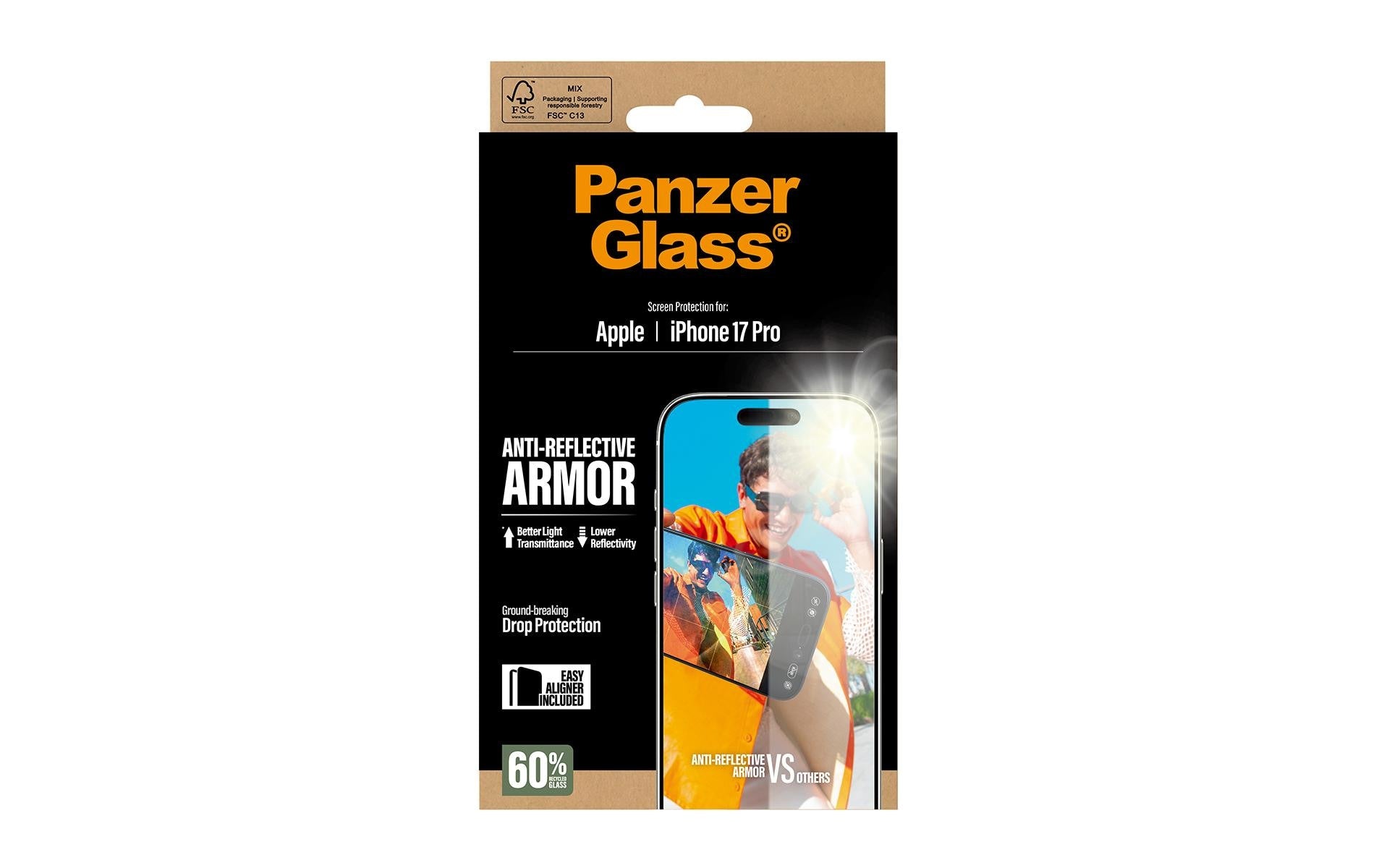 PanzerGlass Anti-Reflektierende Armor – für Apple iPhone 17 Pro – stossfest