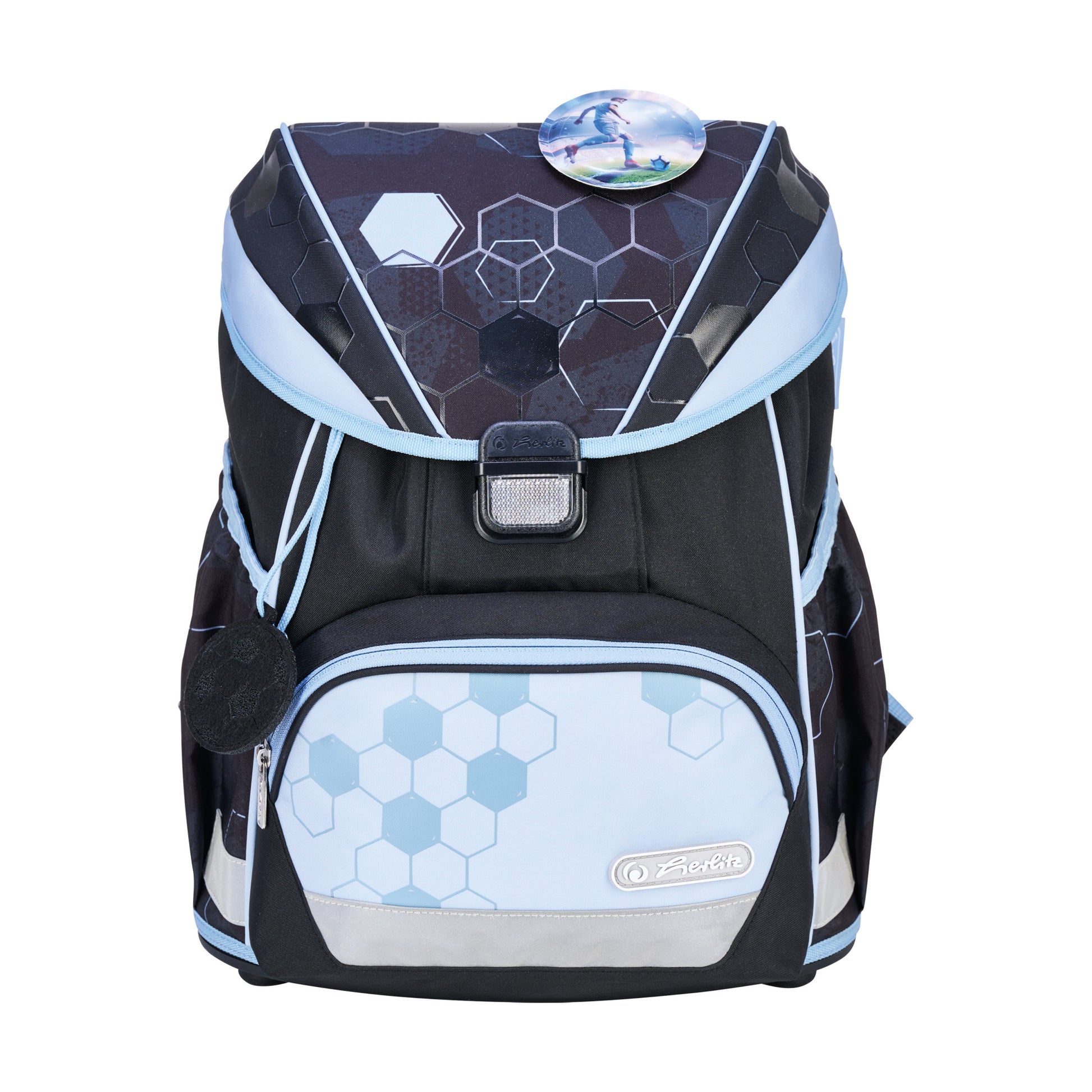 Herlitz UltraLight XL Plus – Schulrucksack-Set 4-teilig, Fussball, 22 l, 32×39×25 cm, mit Brustgurt