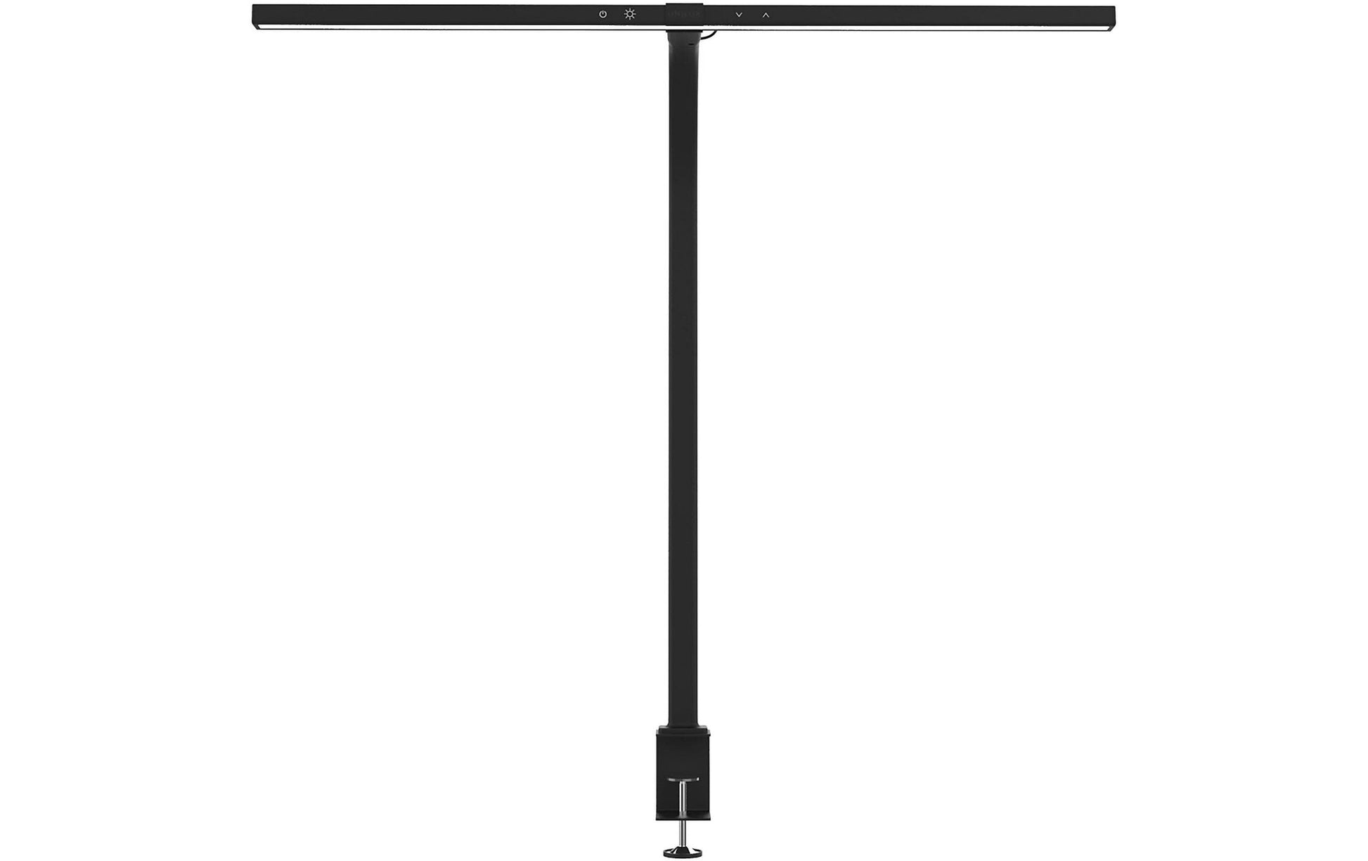 Unilux Tischleuchte LED STRATA – Klemmfuss, weiss einstellbar 3000/4000/5000/6500 K – 2’046 lm 19 W – schwarz
