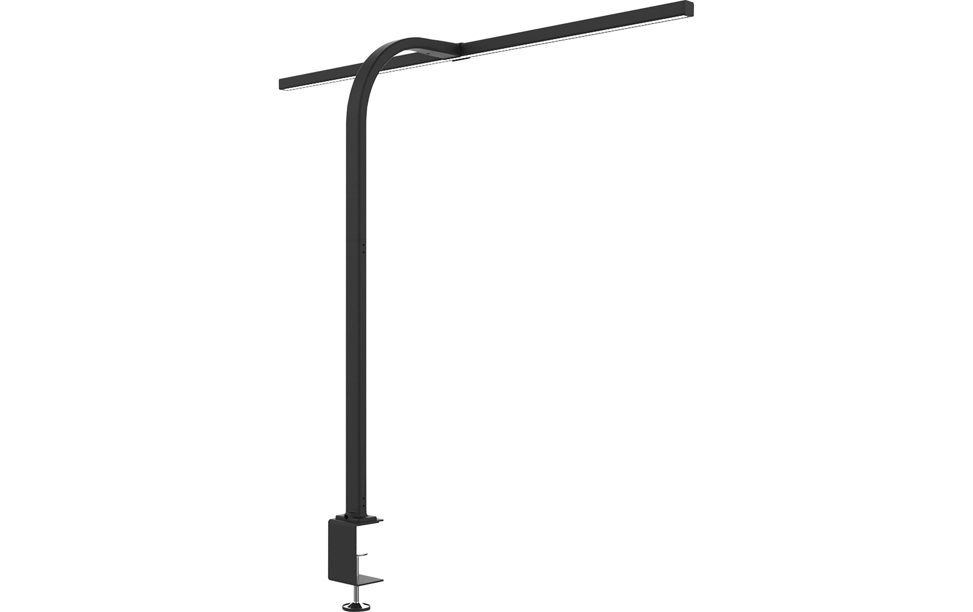 Unilux Tischleuchte LED STRATA – Klemmfuss, weiss einstellbar 3000/4000/5000/6500 K – 2’046 lm 19 W – schwarz