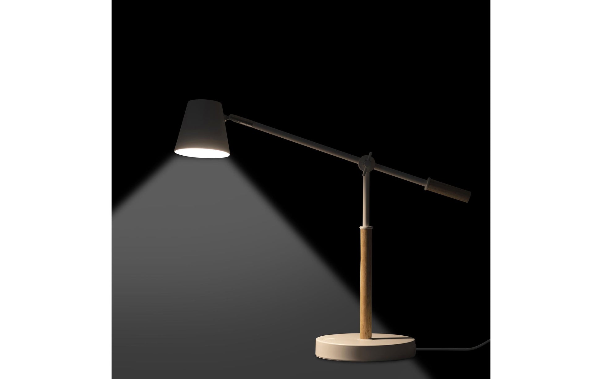 Unilux Tischleuchte Vicky – LED 11 W, 900 lm, 3000 K, dimmbar, Neigungsverstellung – Buche/Weiss