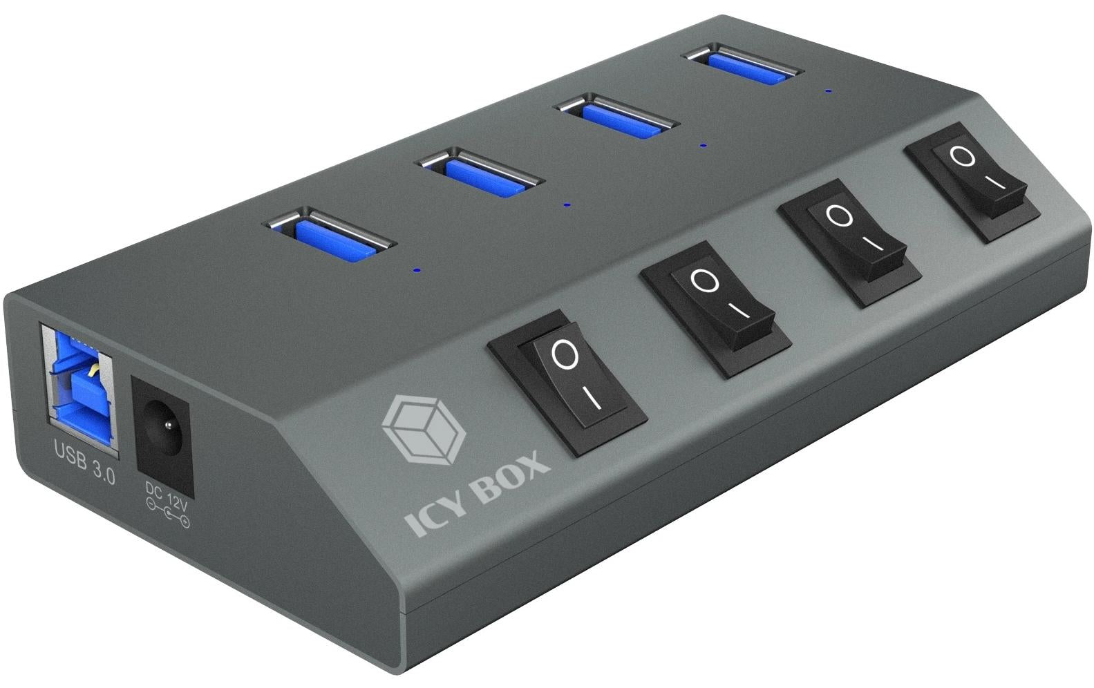 ICY BOX IB-HUB1405 USB-Hub – USB 3.0, 4× USB-A, für Windows/Mac/Linux