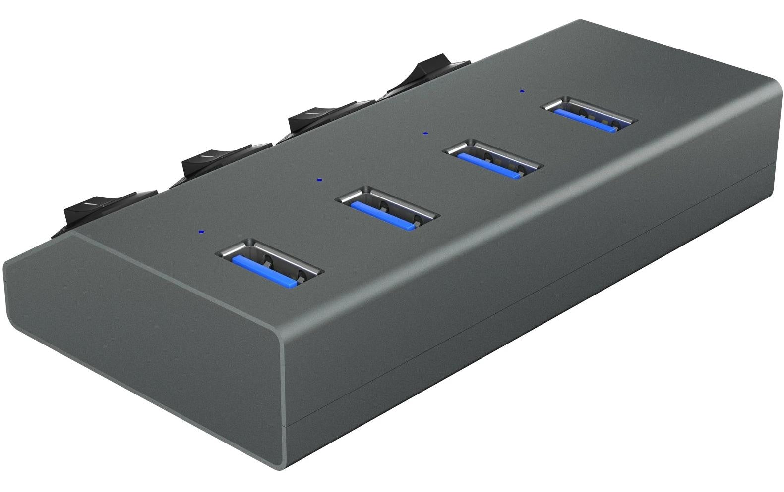 ICY BOX IB-HUB1405 USB-Hub – USB 3.0, 4× USB-A, für Windows/Mac/Linux